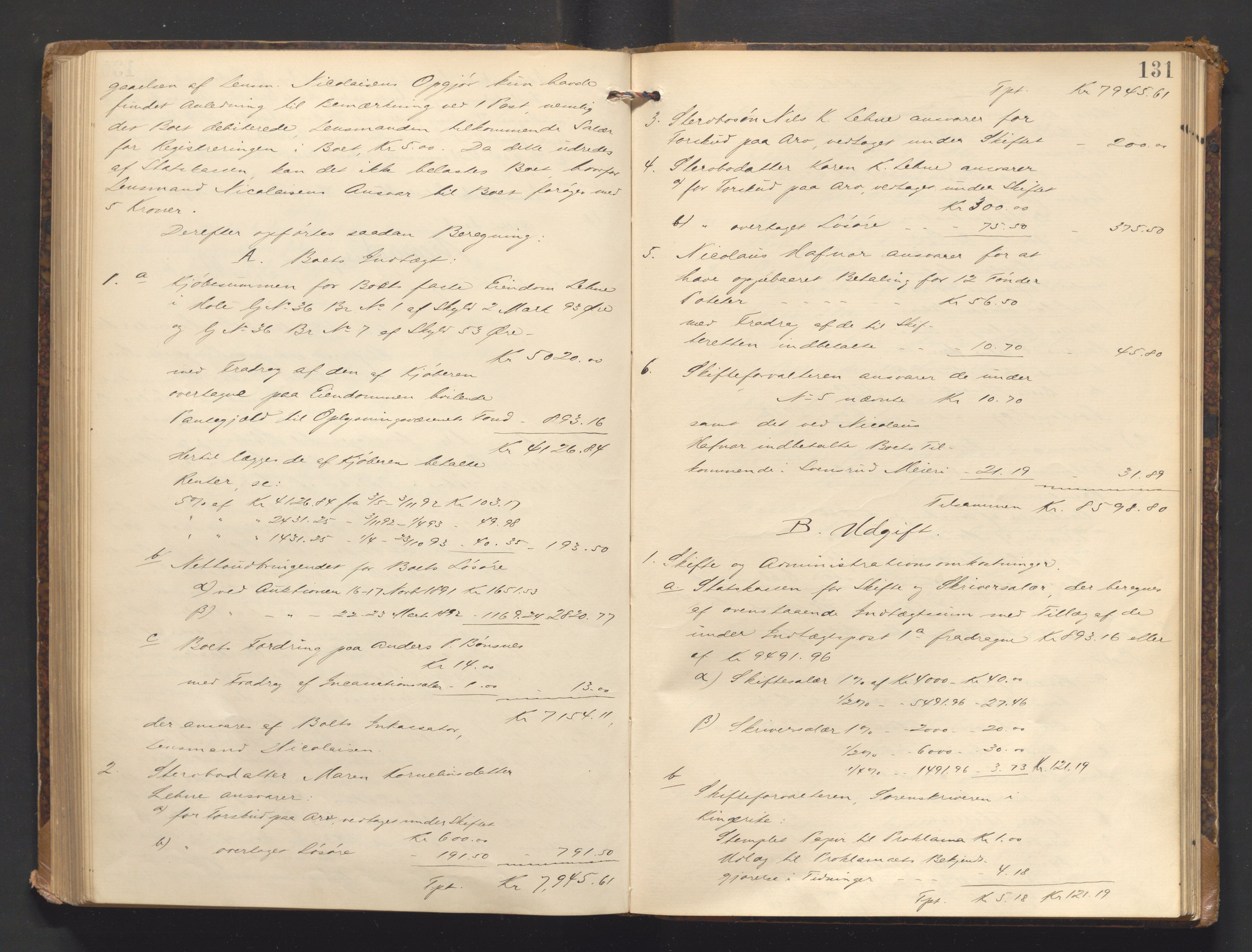 Ringerike sorenskriveri, AV/SAKO-A-105/H/Hb/Hbd/Hbda/L0010: Skifteutlodningsprotokoll, 1890-1896, p. 131