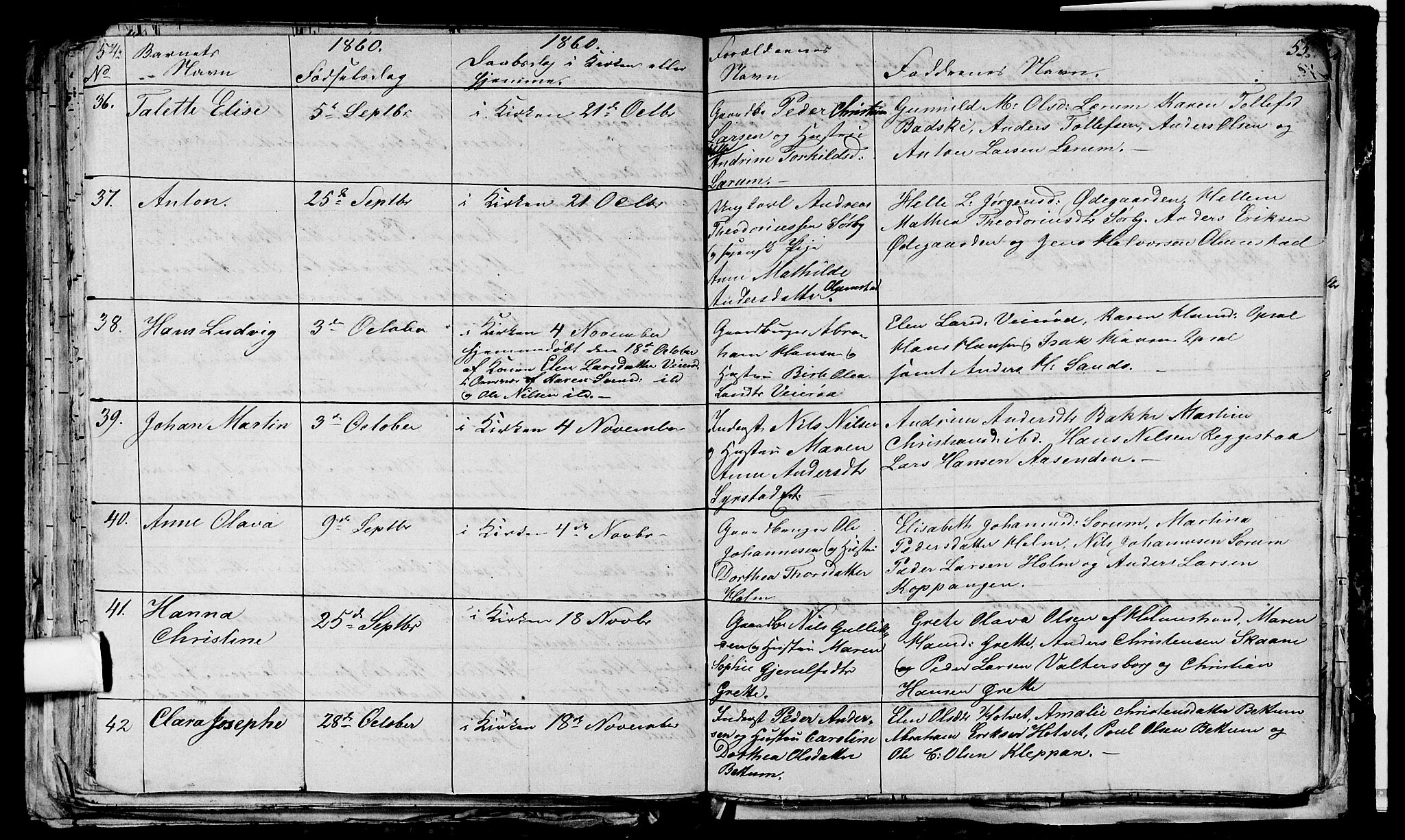 Våle kirkebøker, AV/SAKO-A-334/G/Ga/L0002: Parish register (copy) no. I 2, 1851-1863, p. 54-55