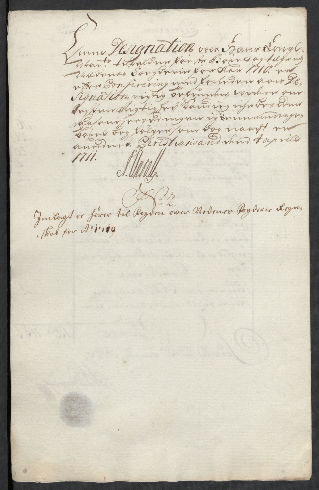 Rentekammeret inntil 1814, Reviderte regnskaper, Fogderegnskap, AV/RA-EA-4092/R39/L2319: Fogderegnskap Nedenes, 1710-1711, p. 22