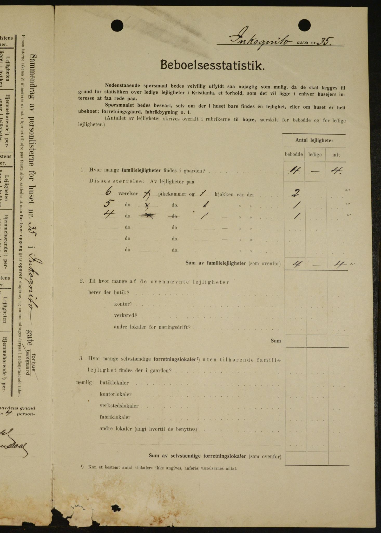 OBA, Municipal Census 1909 for Kristiania, 1909, p. 40509