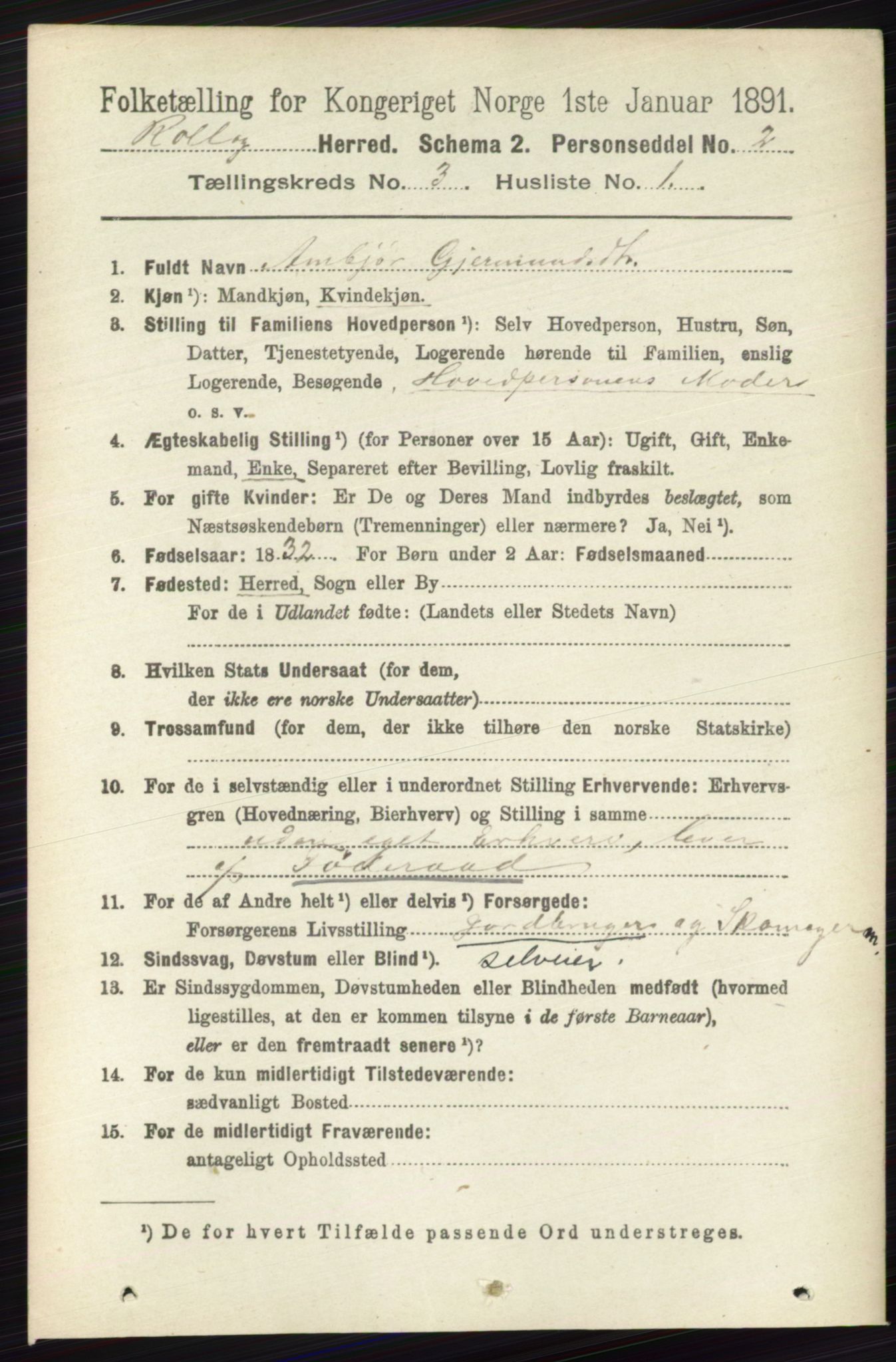 RA, 1891 census for 0632 Rollag, 1891, p. 922