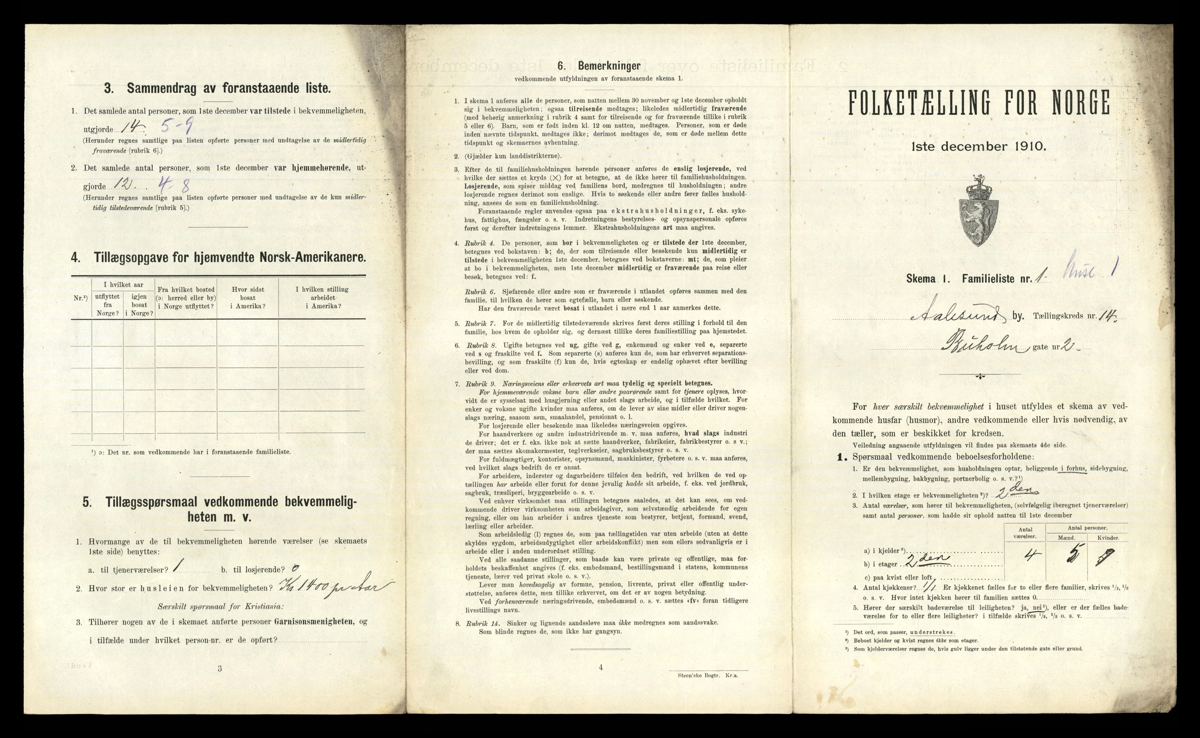 RA, 1910 census for Ålesund, 1910, p. 5213