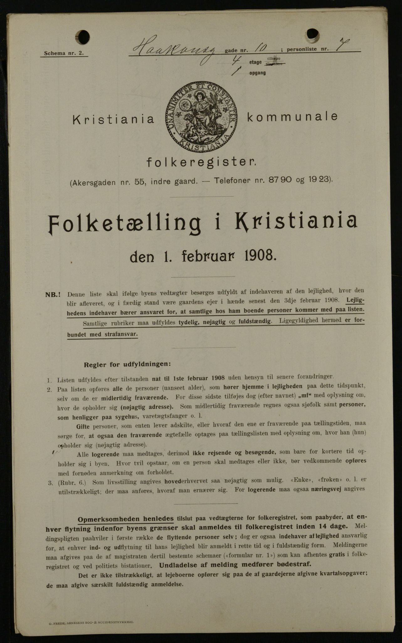 OBA, Municipal Census 1908 for Kristiania, 1908, p. 38421