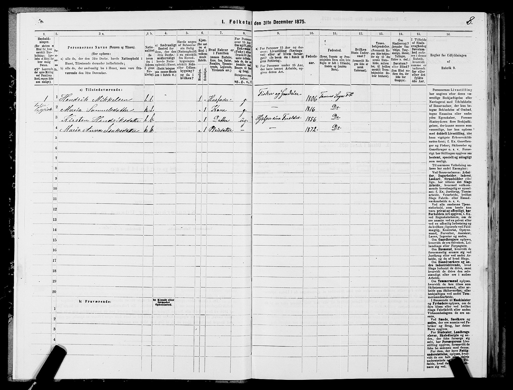 SATØ, 1875 census for 2025P Tana, 1875, p. 2008