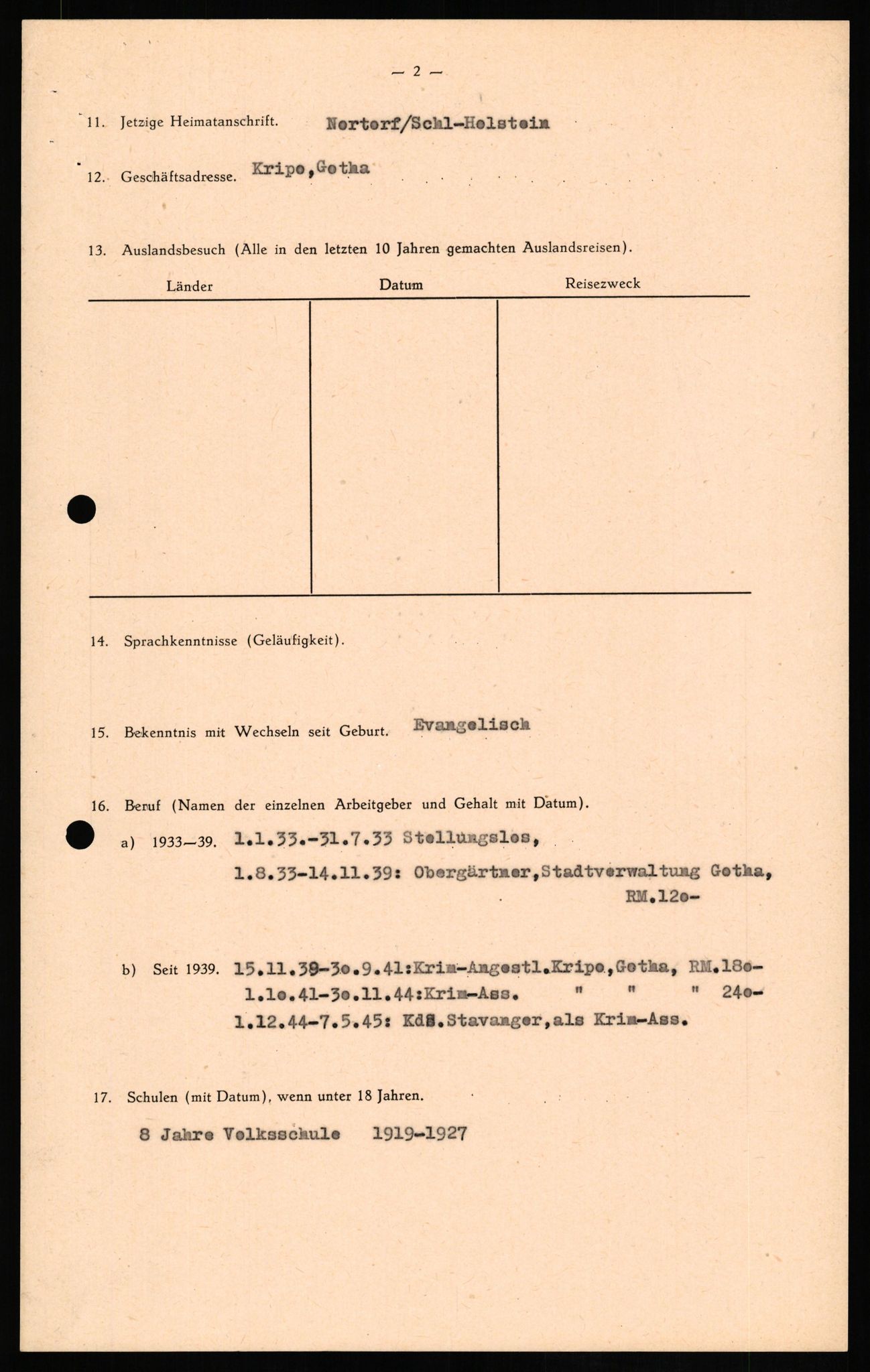 Forsvaret, Forsvarets overkommando II, AV/RA-RAFA-3915/D/Db/L0013: CI Questionaires. Tyske okkupasjonsstyrker i Norge. Tyskere., 1945-1946, p. 192