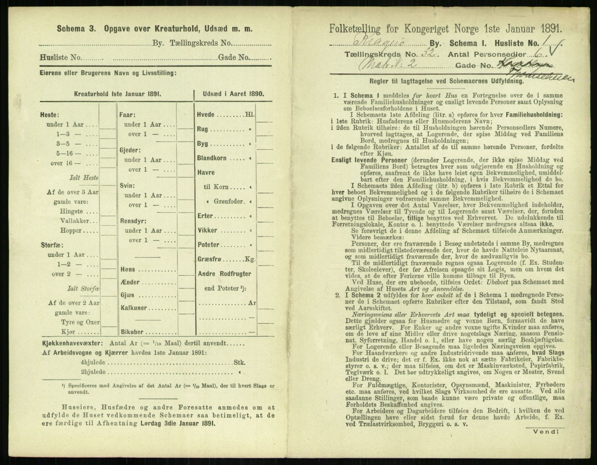 RA, 1891 census for 0801 Kragerø, 1891, p. 1142