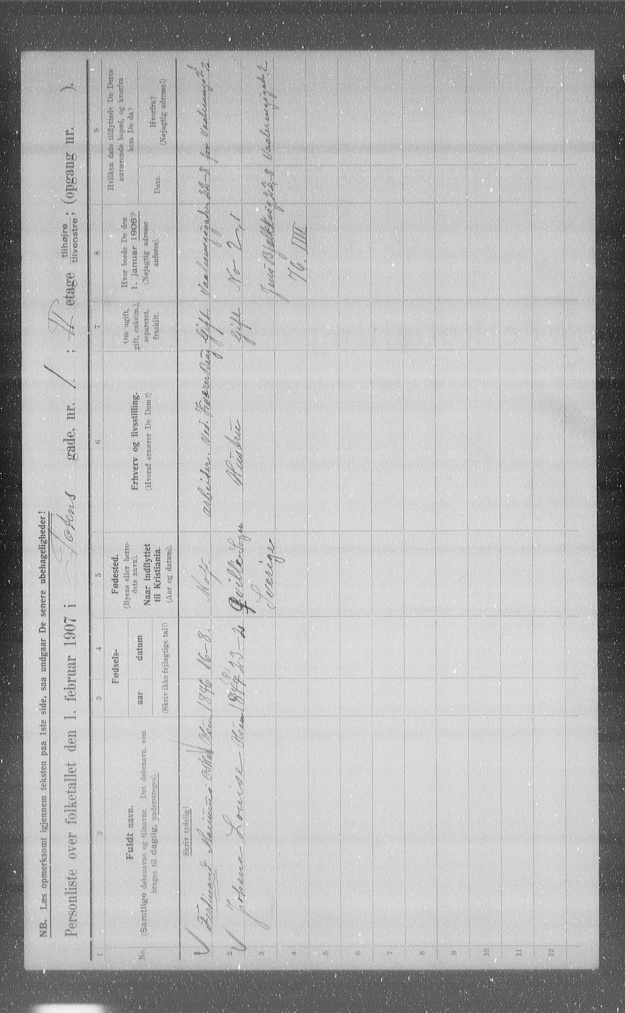 OBA, Municipal Census 1907 for Kristiania, 1907, p. 58683