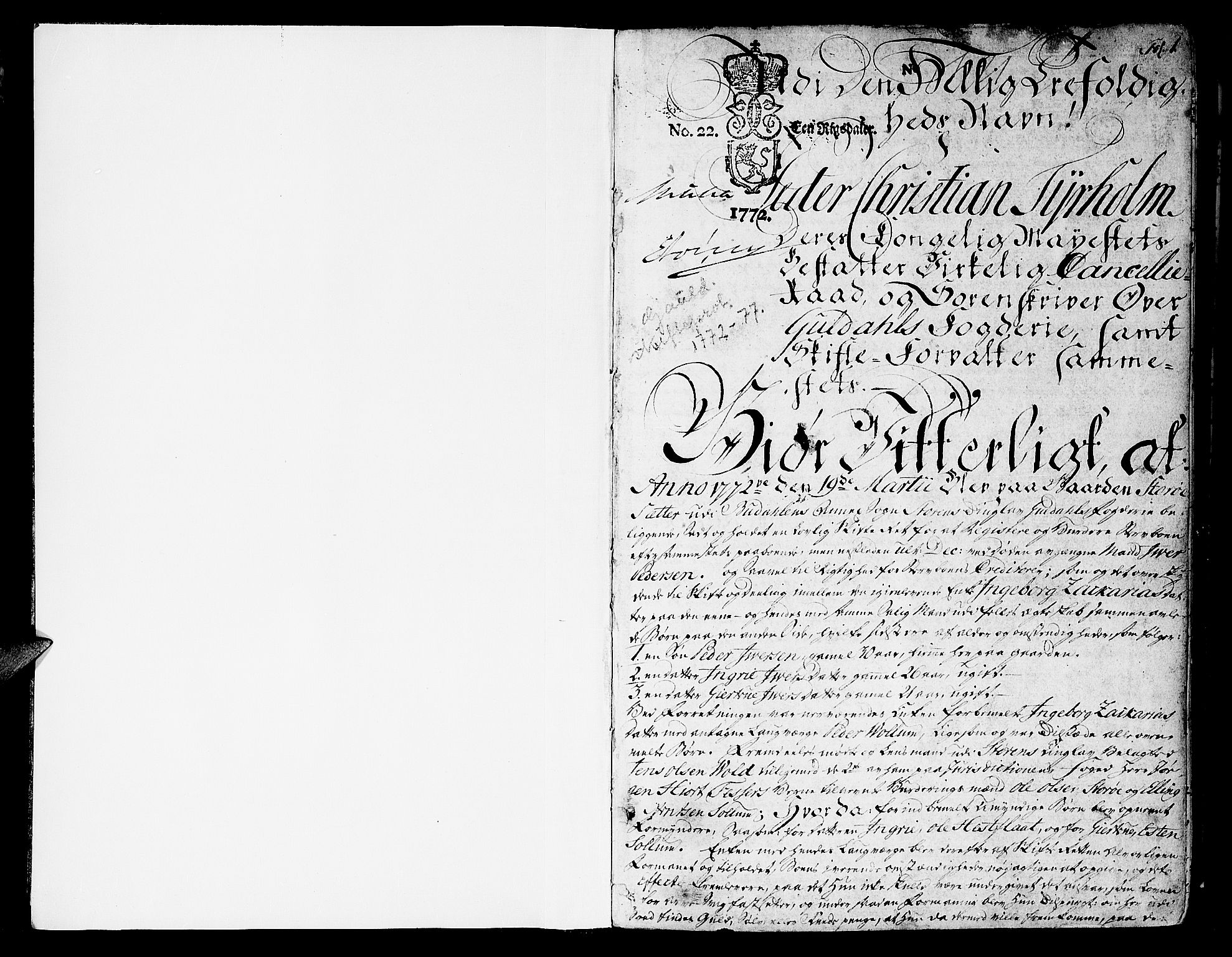 Gauldal sorenskriveri, AV/SAT-A-0014/1/3/3A/L0005: Skifteprotokoll, 1772-1777, p. 0b-1a