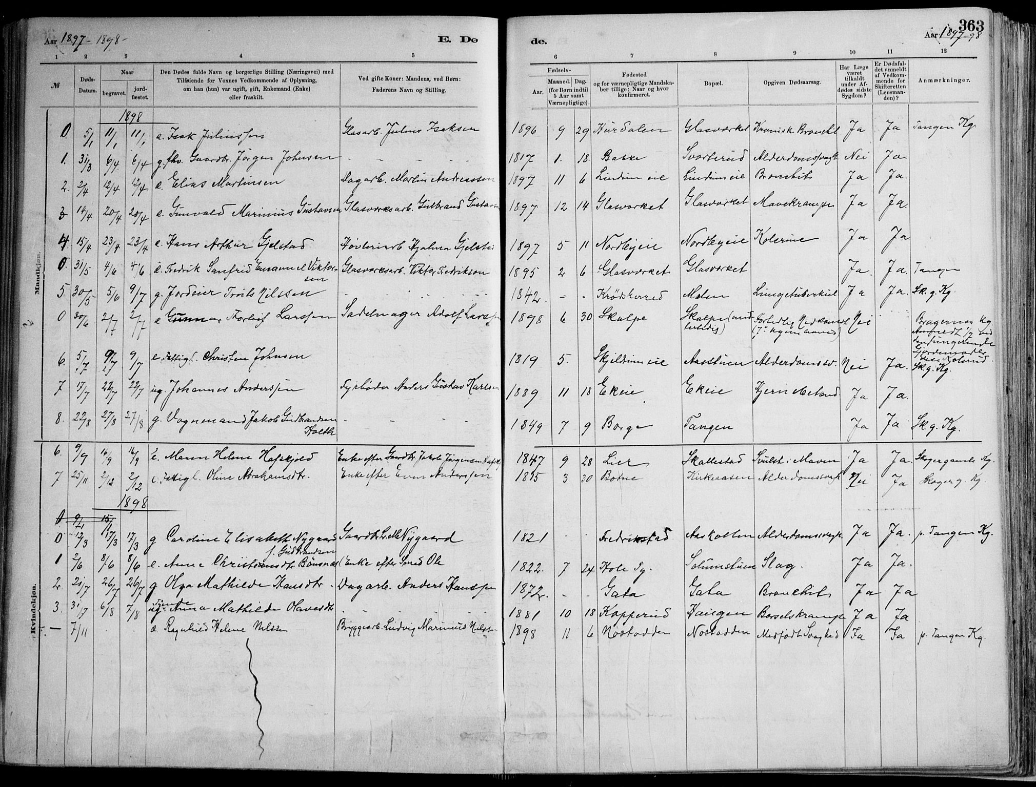 Skoger kirkebøker, AV/SAKO-A-59/F/Fa/L0006: Parish register (official) no. I 6, 1885-1910, p. 363