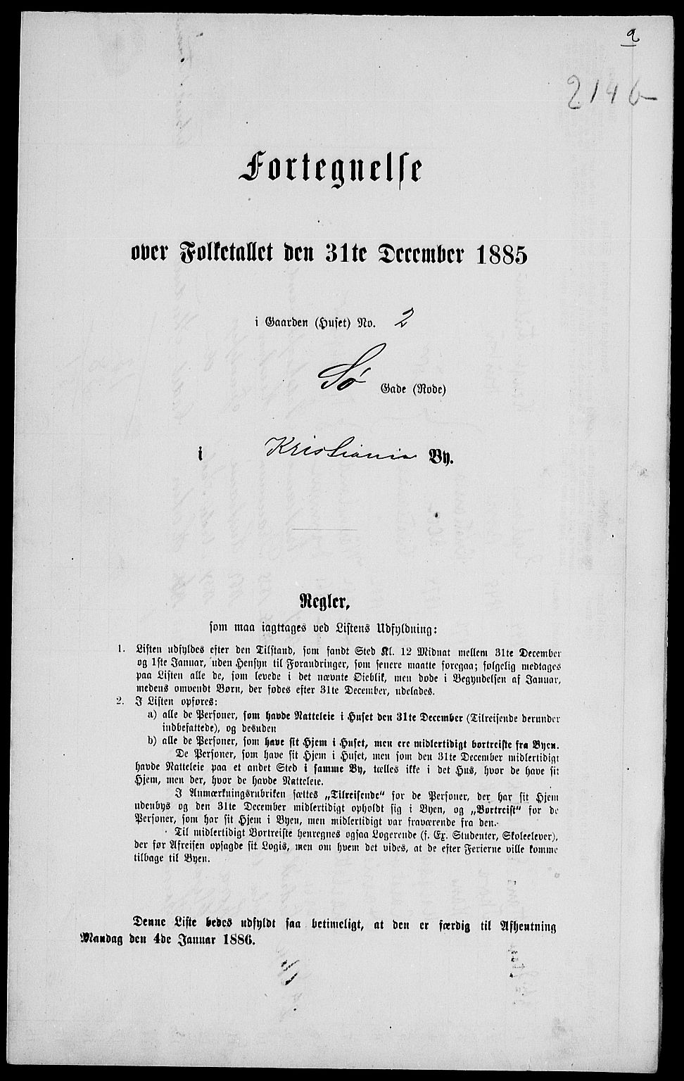 RA, 1885 census for 0301 Kristiania, 1885, p. 4415