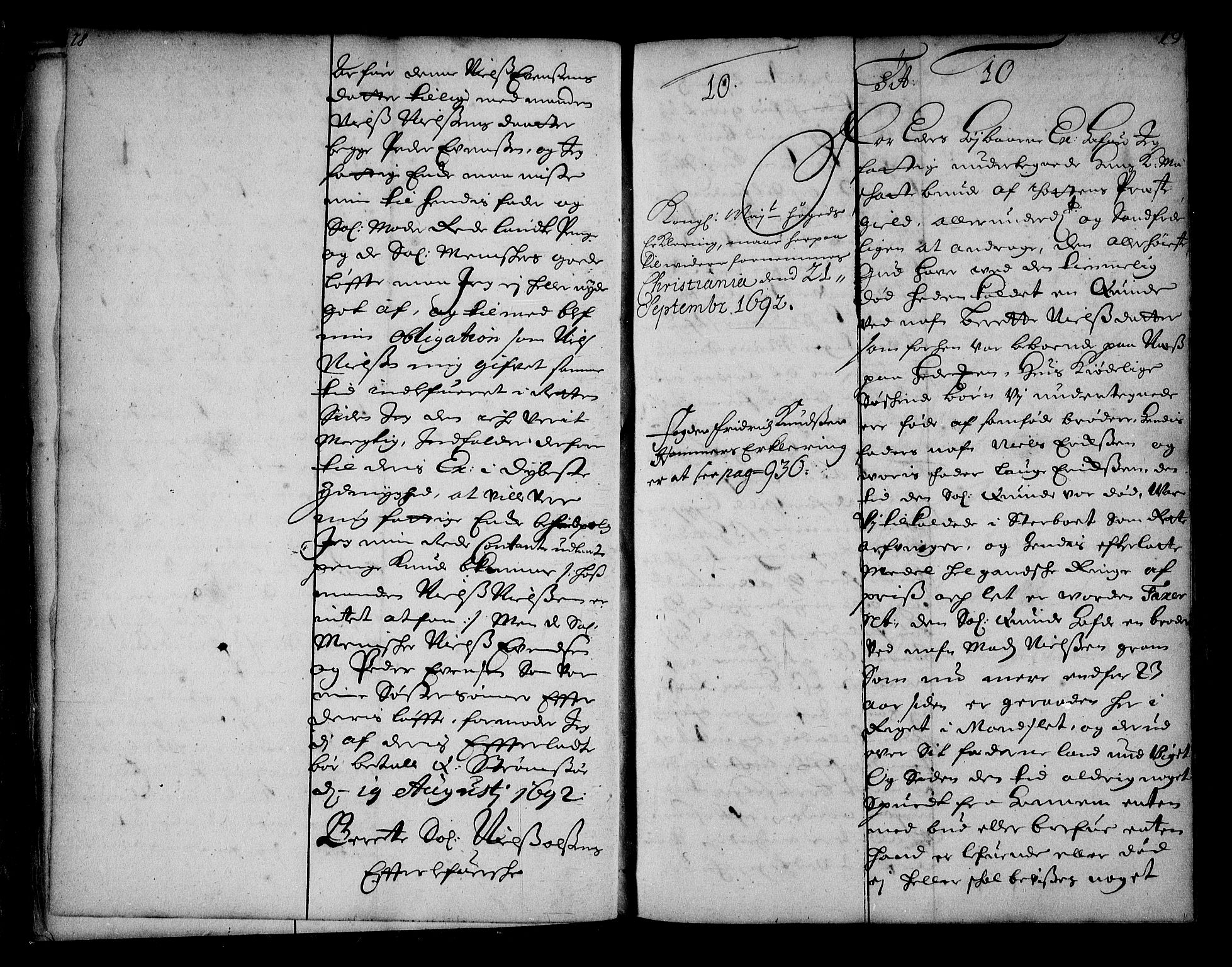 Stattholderembetet 1572-1771, AV/RA-EA-2870/Ae/L0010: Supplikasjons- og resolusjonsprotokoll, 1692-1693, p. 18-19