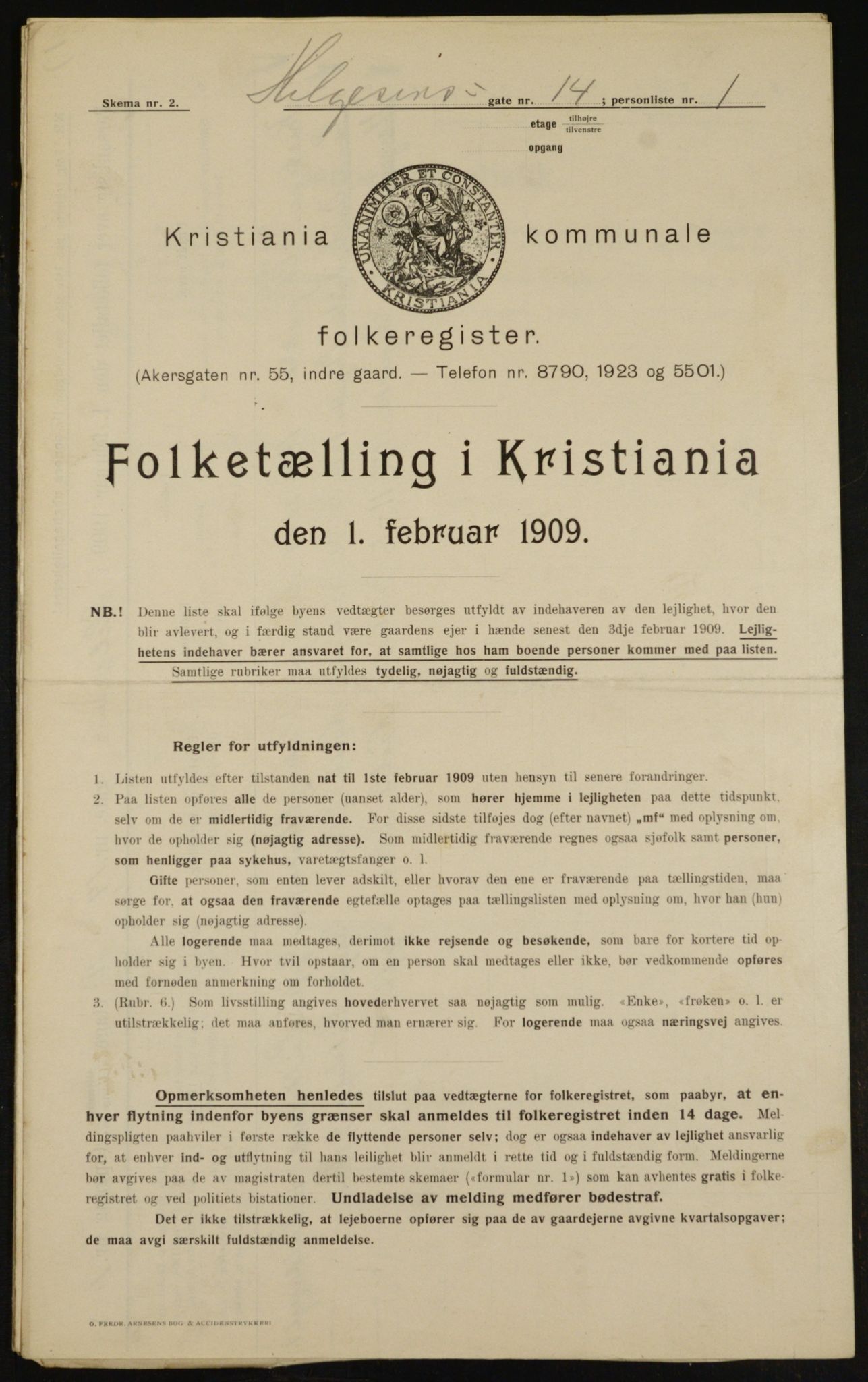 OBA, Municipal Census 1909 for Kristiania, 1909, p. 33972
