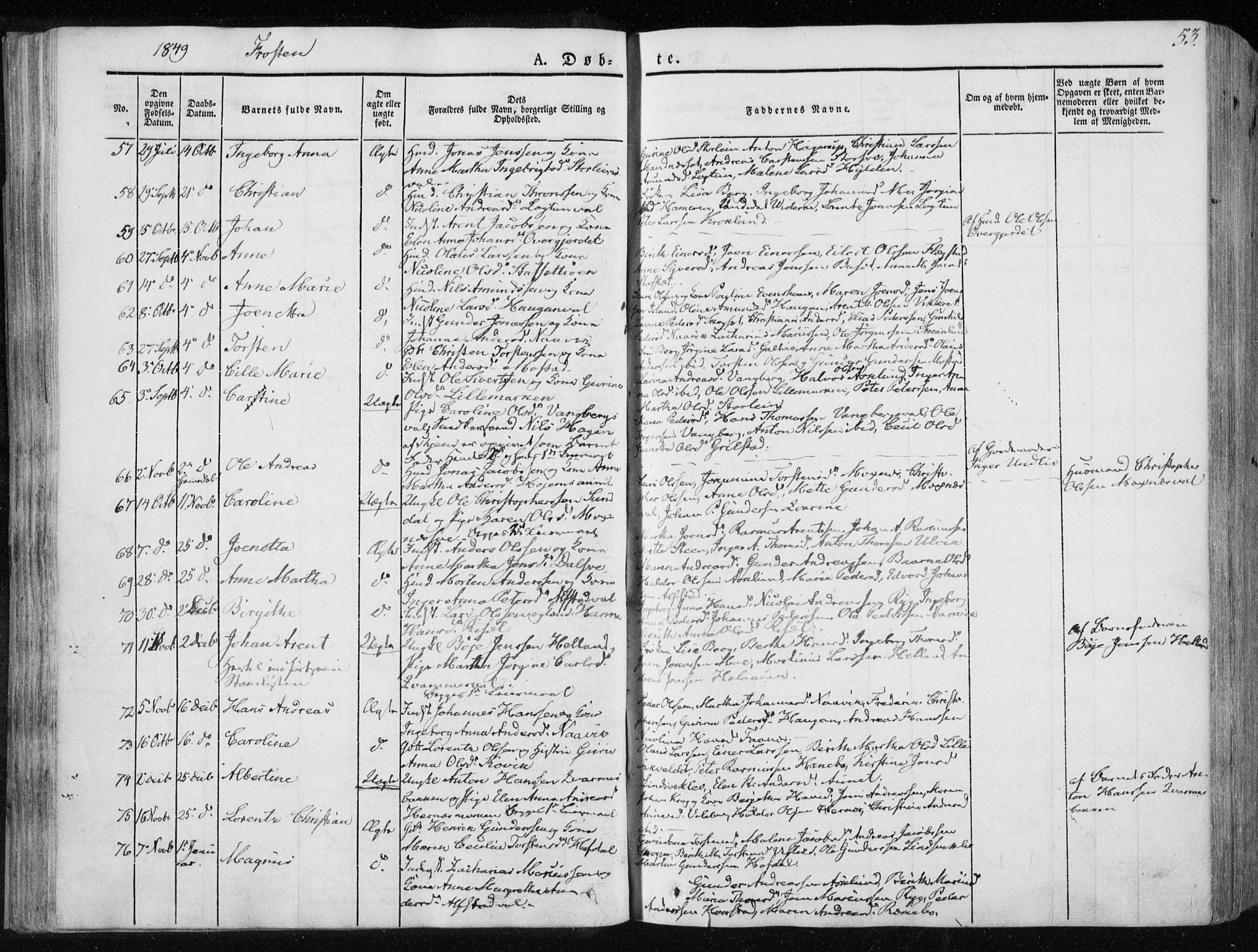 Ministerialprotokoller, klokkerbøker og fødselsregistre - Nord-Trøndelag, SAT/A-1458/713/L0115: Parish register (official) no. 713A06, 1838-1851, p. 53