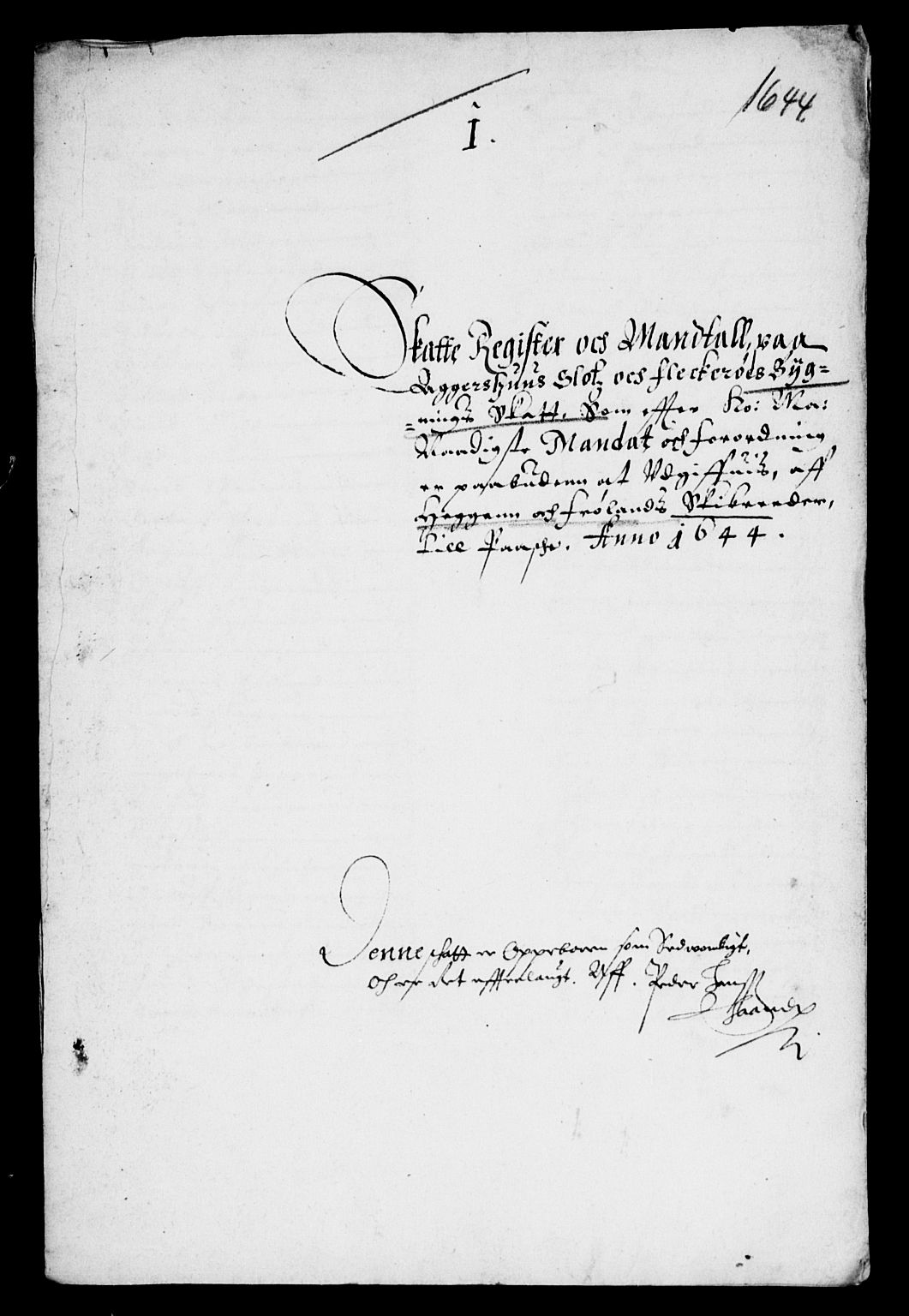 Rentekammeret inntil 1814, Reviderte regnskaper, Lensregnskaper, AV/RA-EA-5023/R/Rb/Rba/L0175: Akershus len, 1643-1644