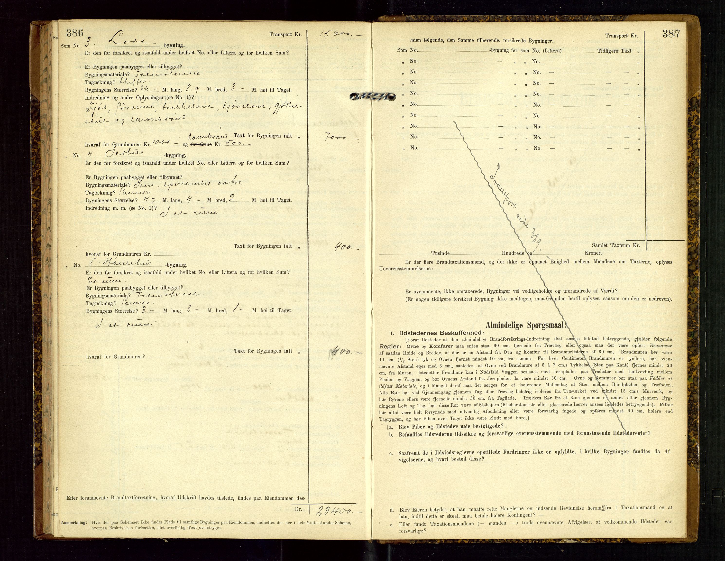 Hjelmeland lensmannskontor, SAST/A-100439/Gob/L0002: "Brandtaxationsprotokol", 1904-1920, p. 386-387