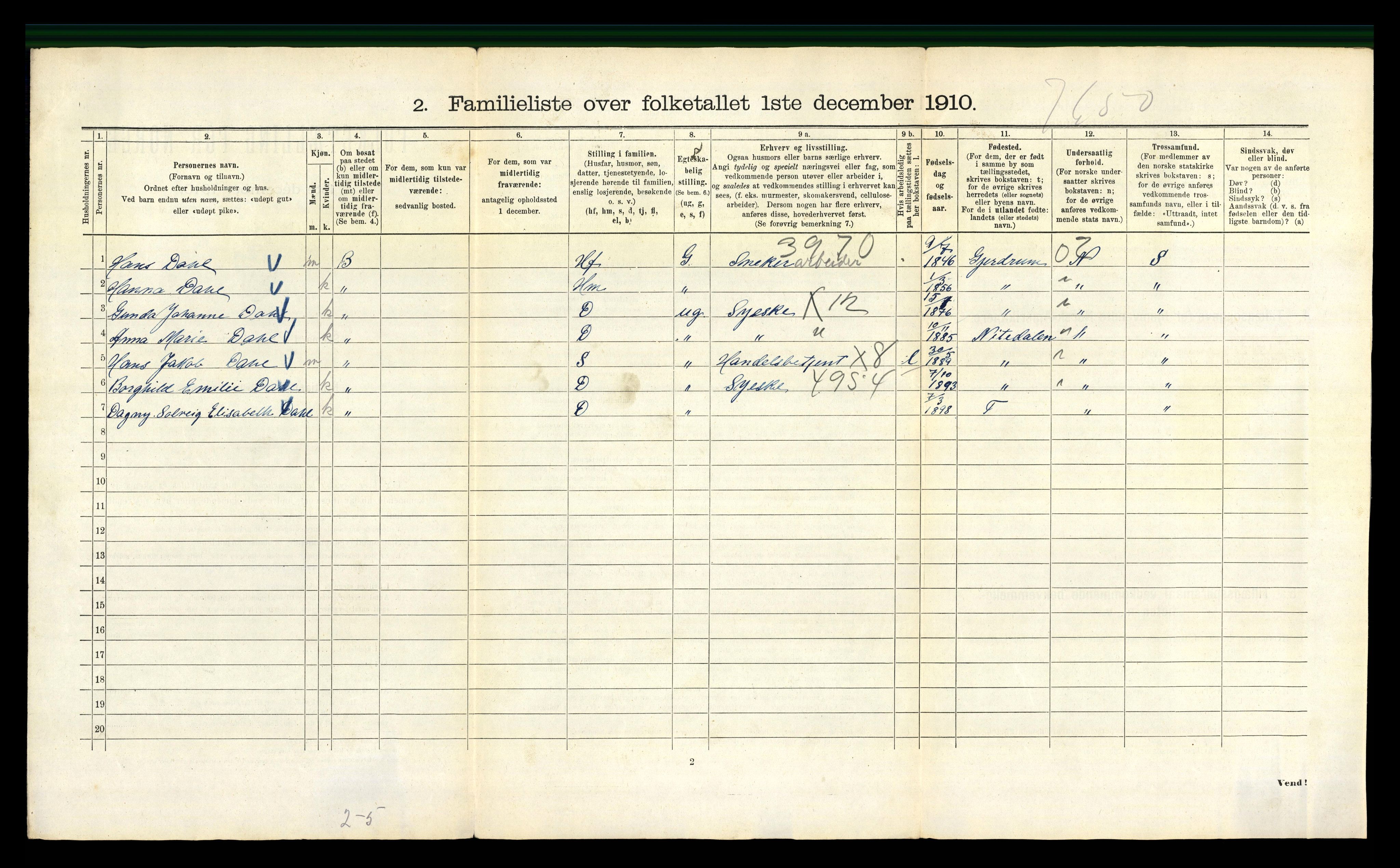 RA, 1910 census for Kristiania, 1910, p. 76250