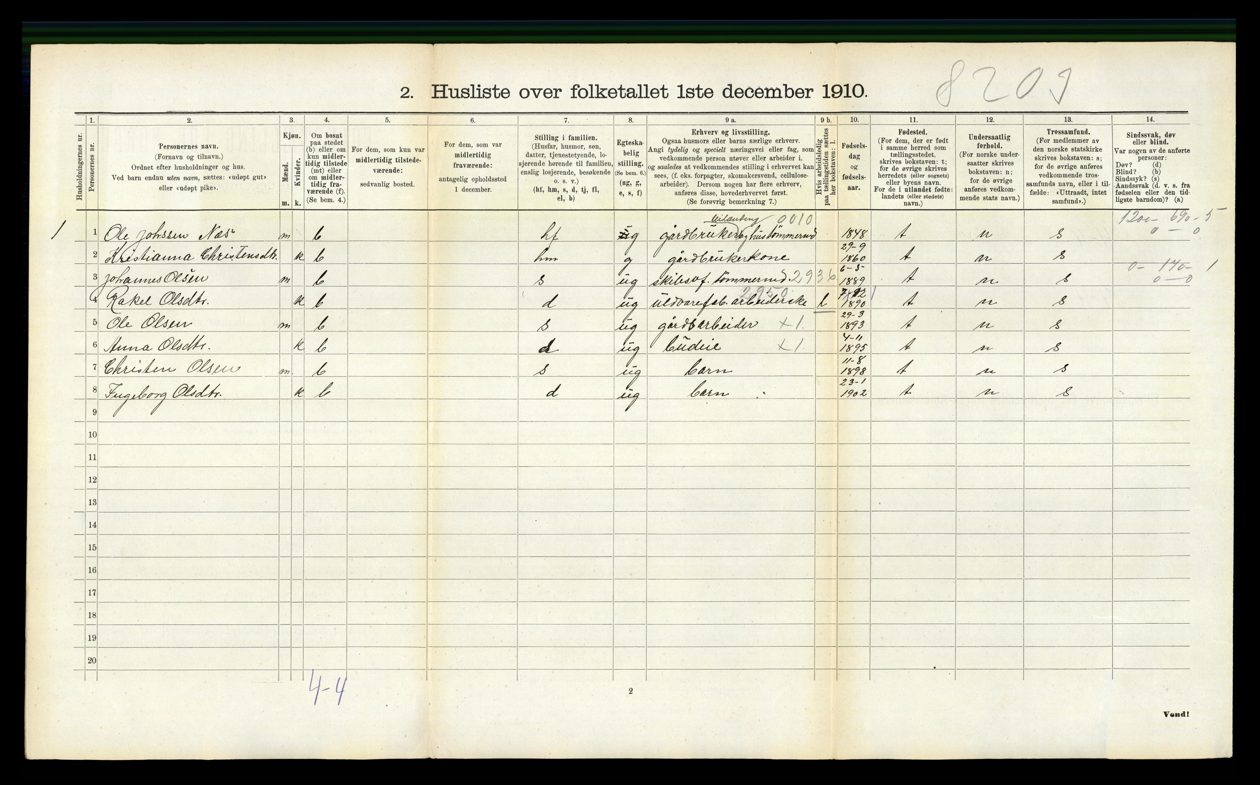 RA, 1910 census for Kvinnherad, 1910, p. 740