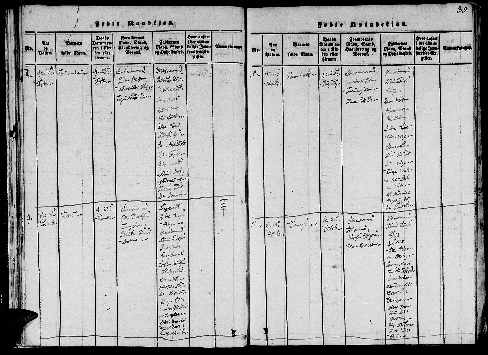 Ministerialprotokoller, klokkerbøker og fødselsregistre - Møre og Romsdal, AV/SAT-A-1454/520/L0273: Parish register (official) no. 520A03, 1817-1826, p. 39