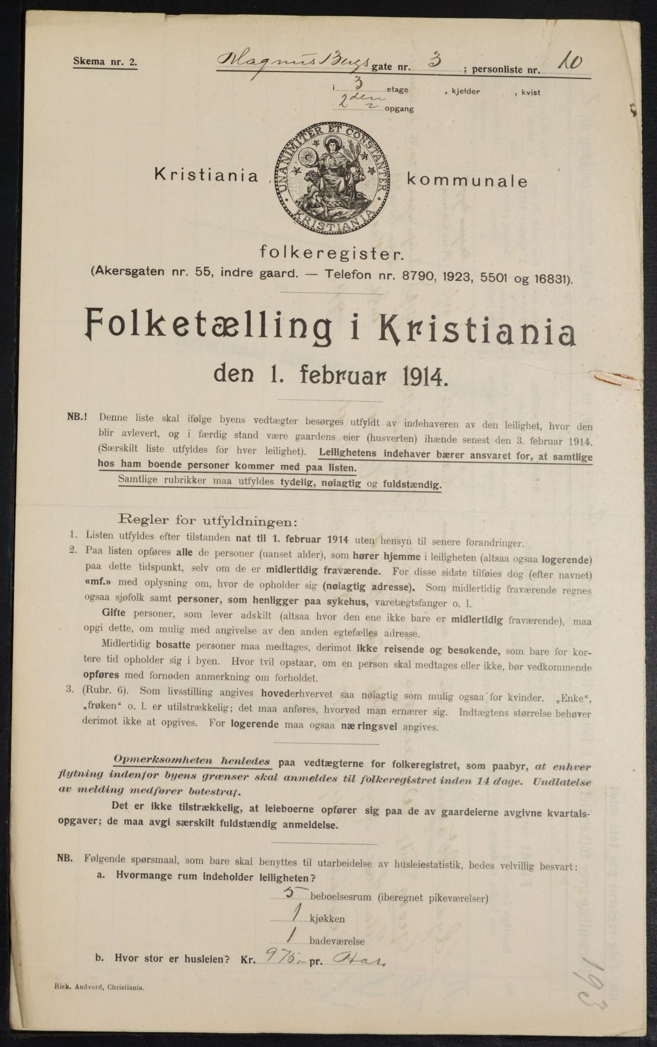 OBA, Municipal Census 1914 for Kristiania, 1914, p. 59033