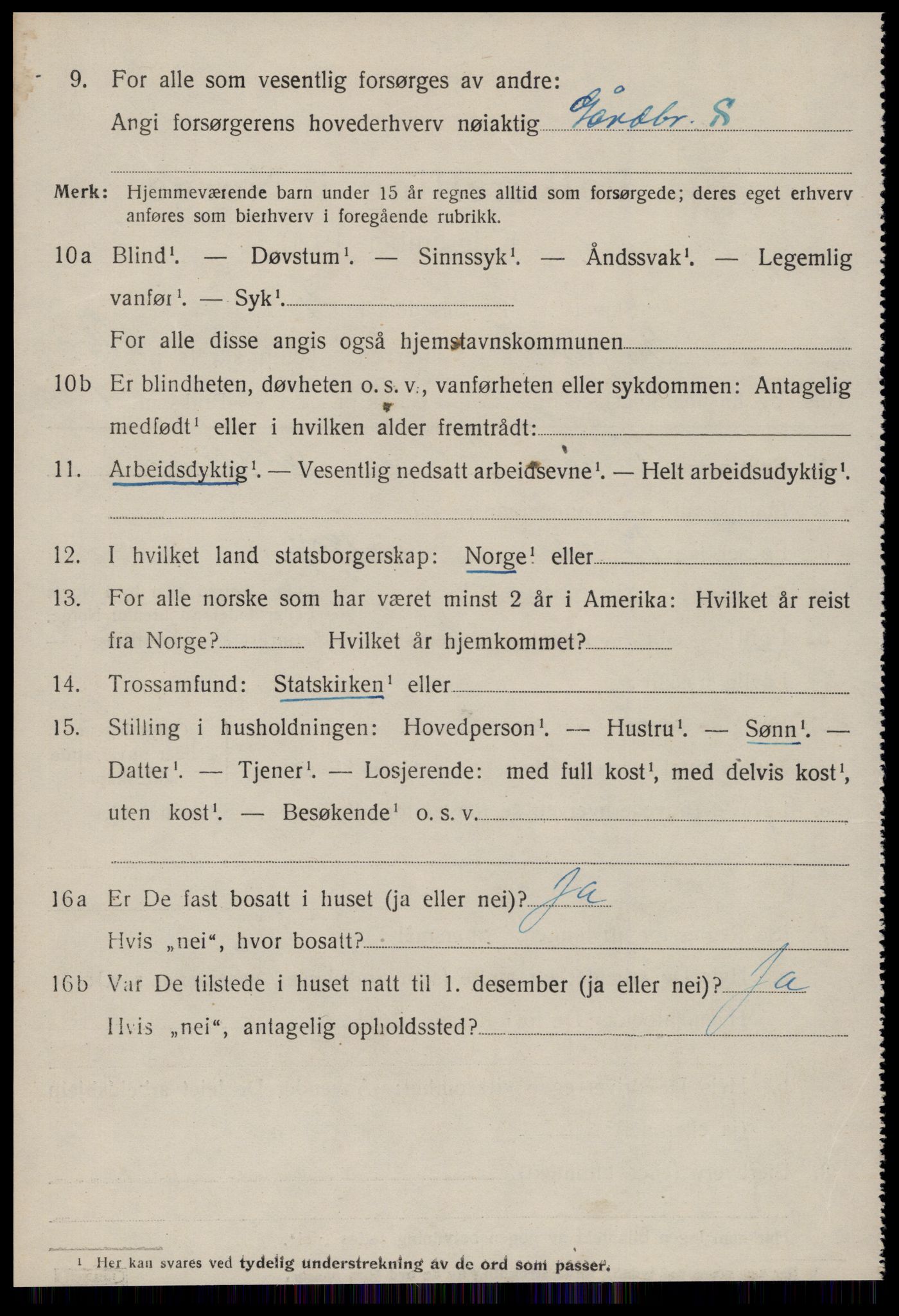 SAT, 1920 census for Borgund, 1920, p. 16341