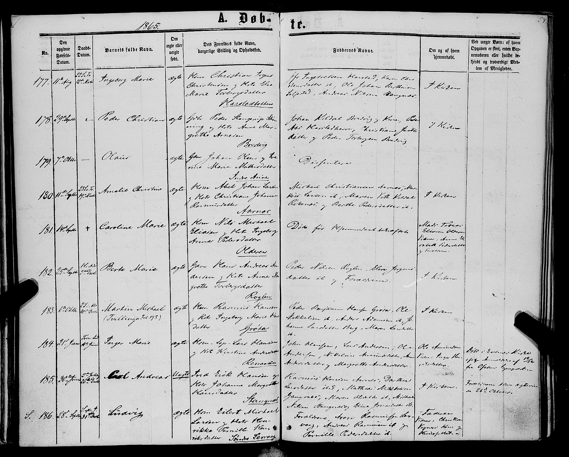 Trondenes sokneprestkontor, AV/SATØ-S-1319/H/Ha/L0012kirke: Parish register (official) no. 12, 1863-1870, p. 54