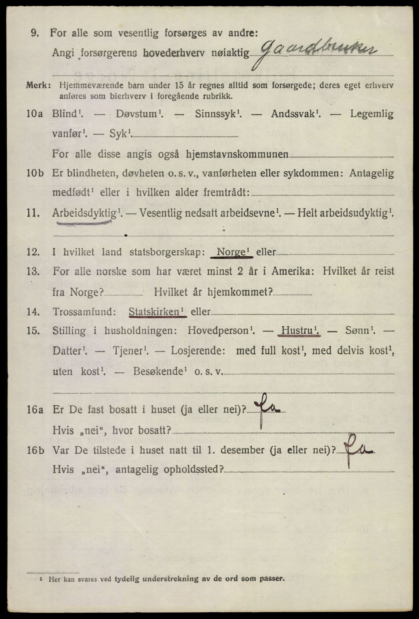 SAKO, 1920 census for Stokke, 1920, p. 2959