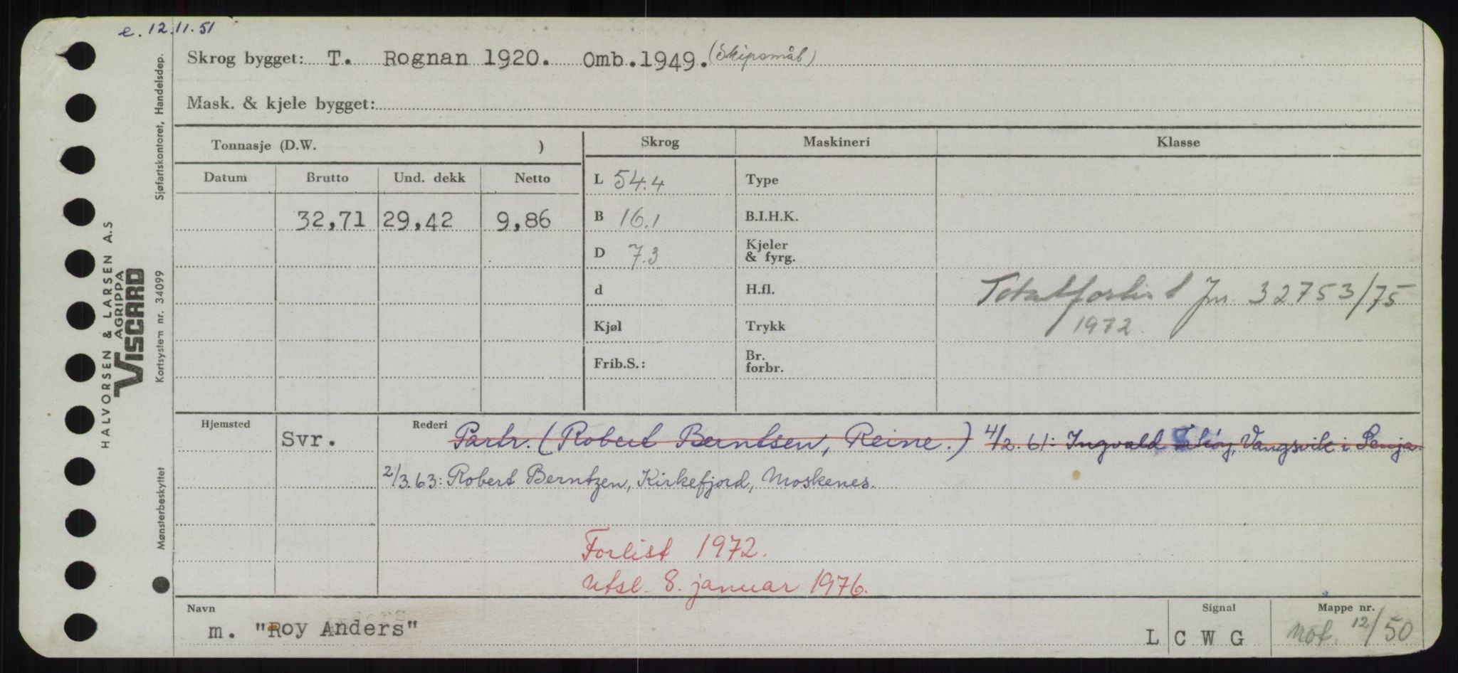 Sjøfartsdirektoratet med forløpere, Skipsmålingen, RA/S-1627/H/Hd/L0031: Fartøy, Rju-Sam, p. 249