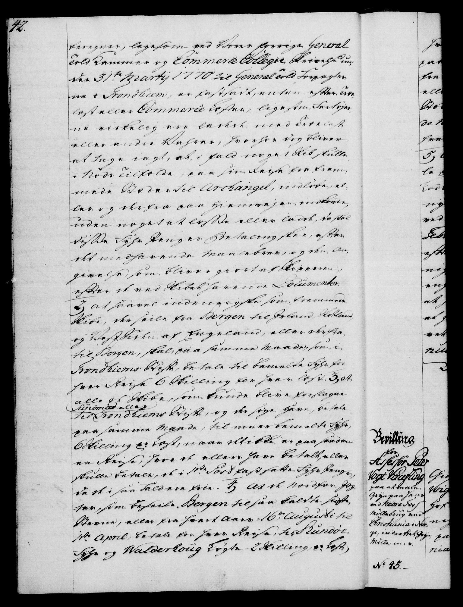 Rentekammeret, Kammerkanselliet, RA/EA-3111/G/Gg/Gga/L0009: Norsk ekspedisjonsprotokoll med register (merket RK 53.9), 1771-1773, p. 40