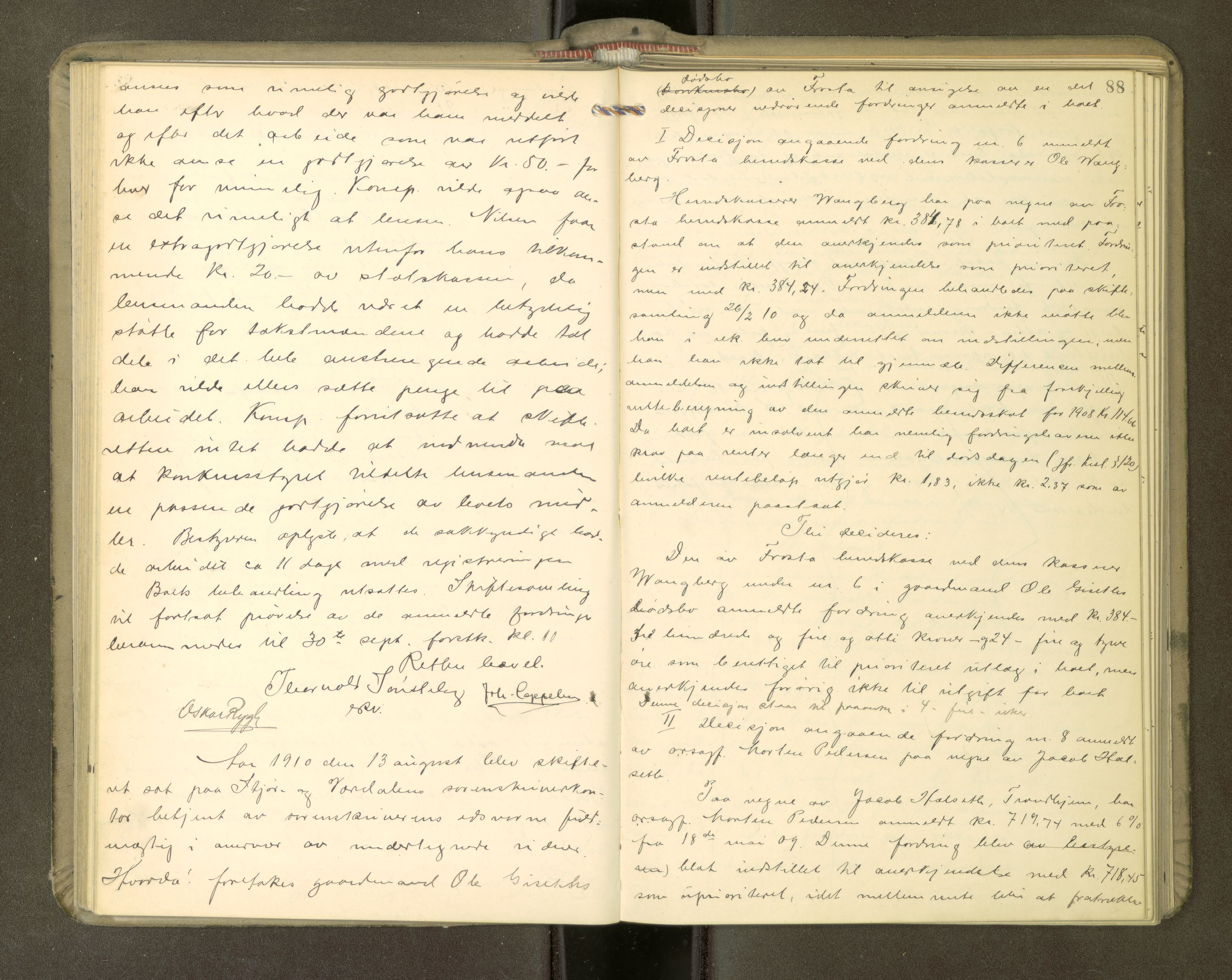 Stjør- og Verdal sorenskriveri, AV/SAT-A-4167/1/3/3B/L0011: Skifteforhandlingsprotokoll, 1909-1912, p. 88