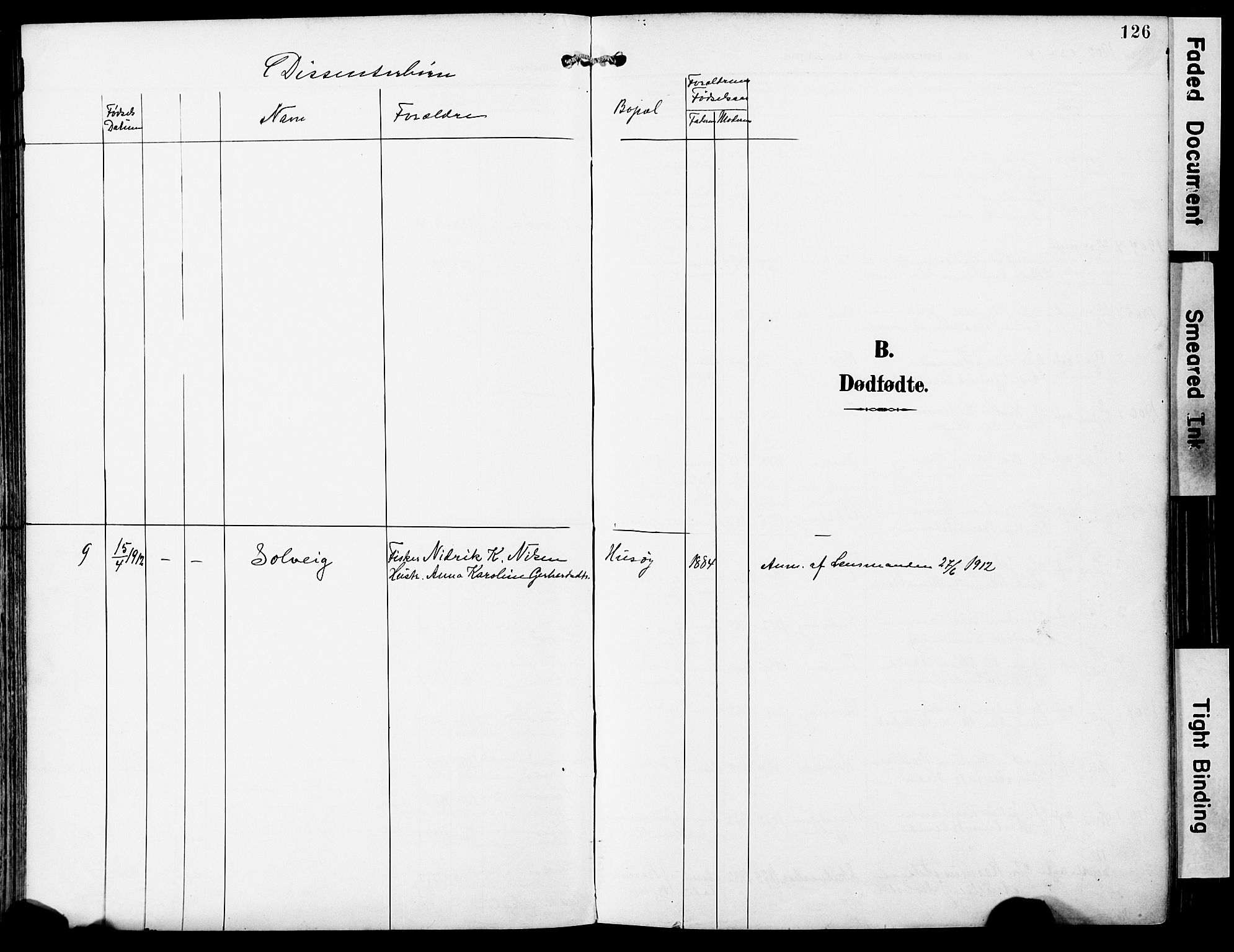 Ministerialprotokoller, klokkerbøker og fødselsregistre - Nordland, AV/SAT-A-1459/859/L0848: Parish register (official) no. 859A08, 1900-1912, p. 126