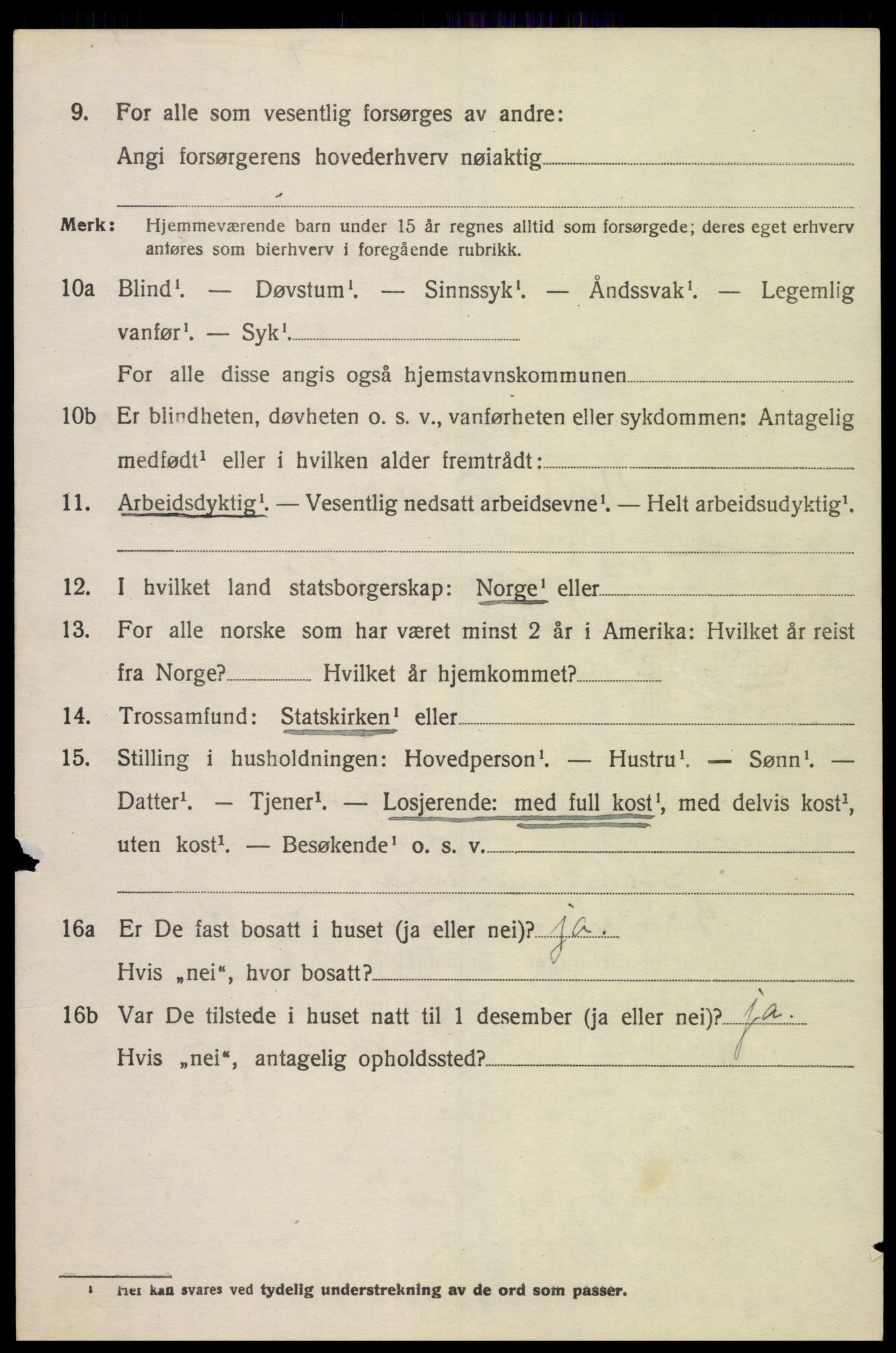 SAK, 1920 census for Oddernes, 1920, p. 2820