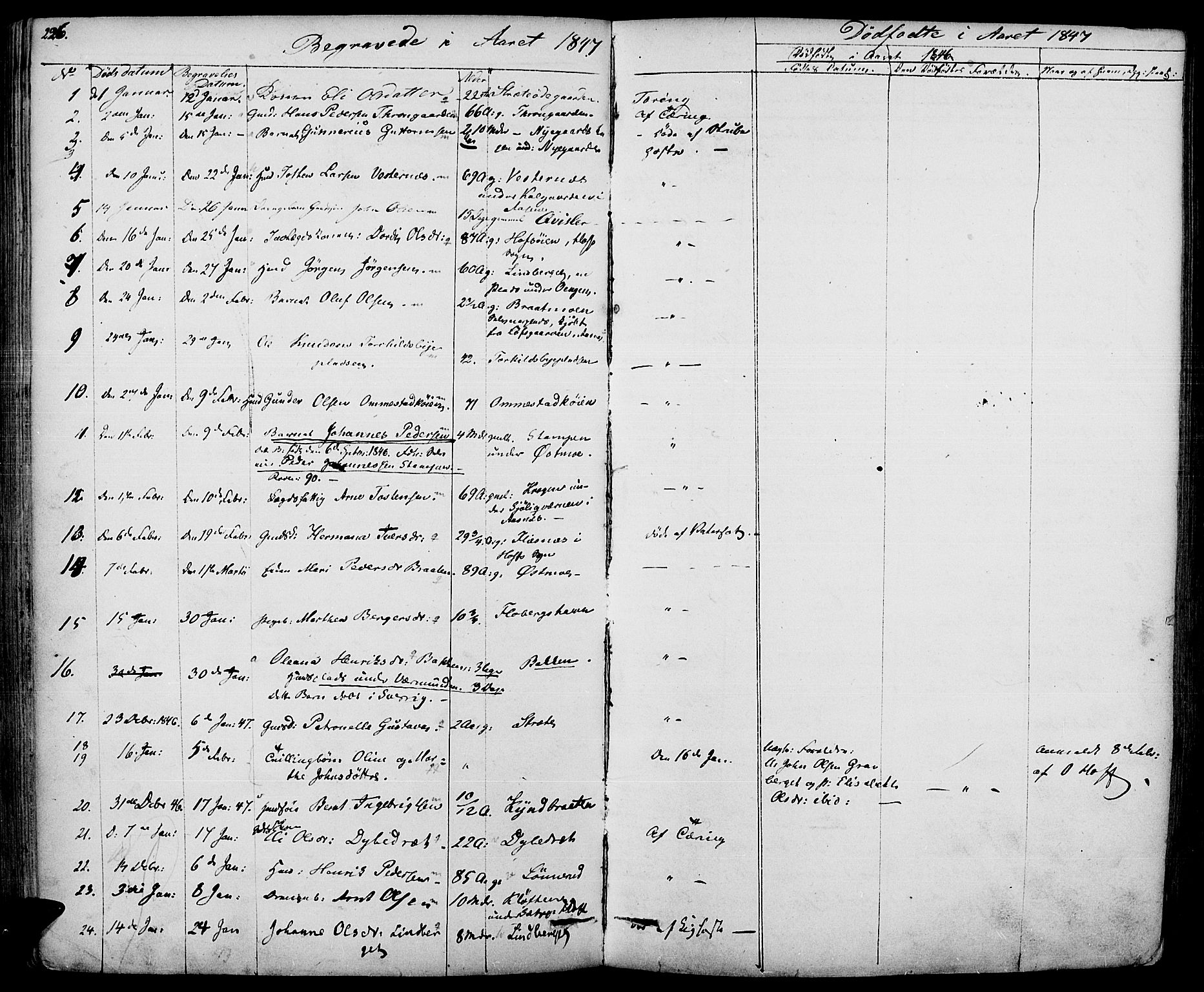 Hof prestekontor, AV/SAH-PREST-038/H/Ha/Haa/L0007: Parish register (official) no. 7, 1841-1848, p. 226