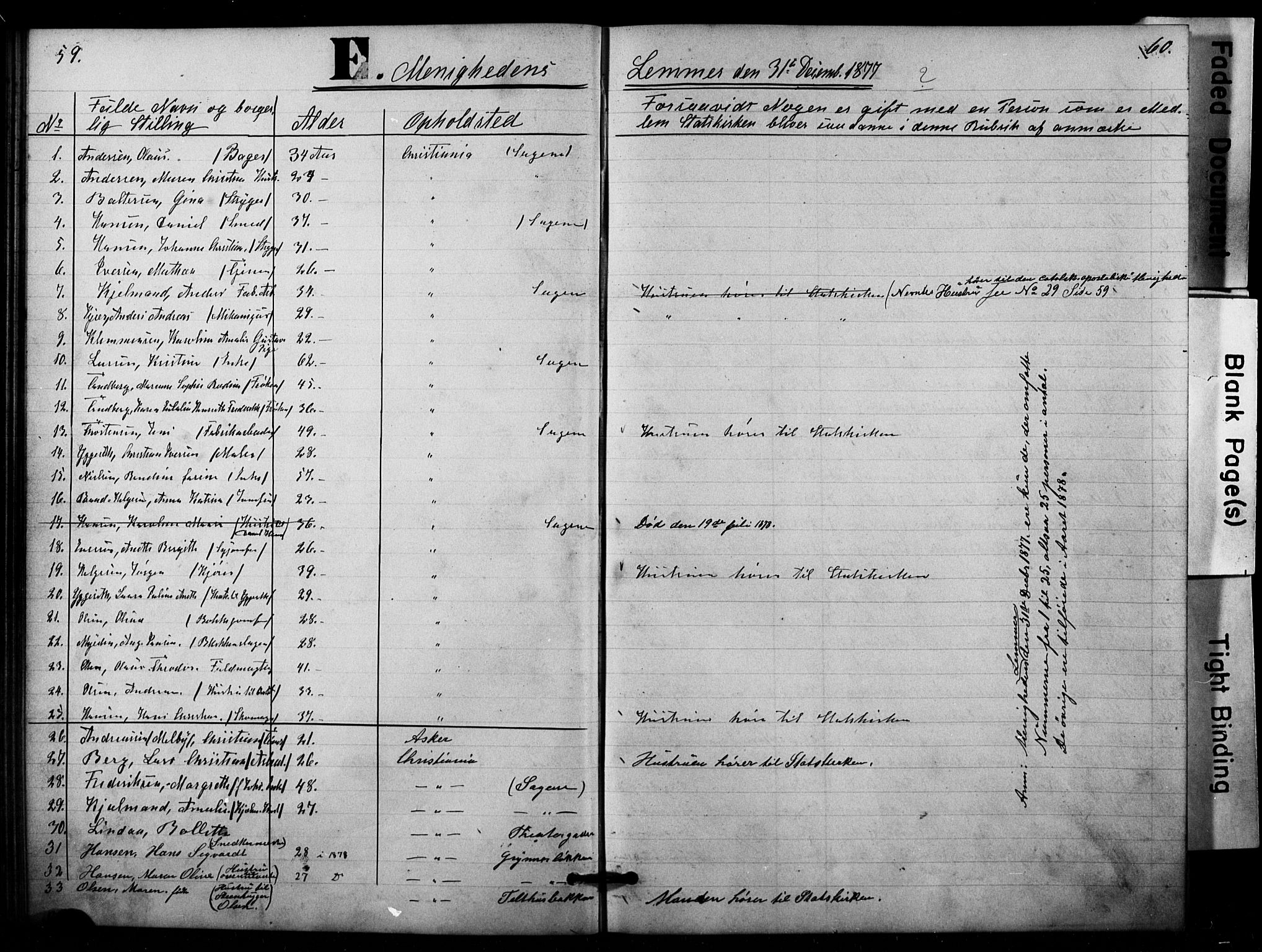 Den katolsk apostoliske menighet i Oslo , SAO/PAO-0214/F/Fa/L0001: Dissenter register no. 1, 1877-1891, p. 59-60