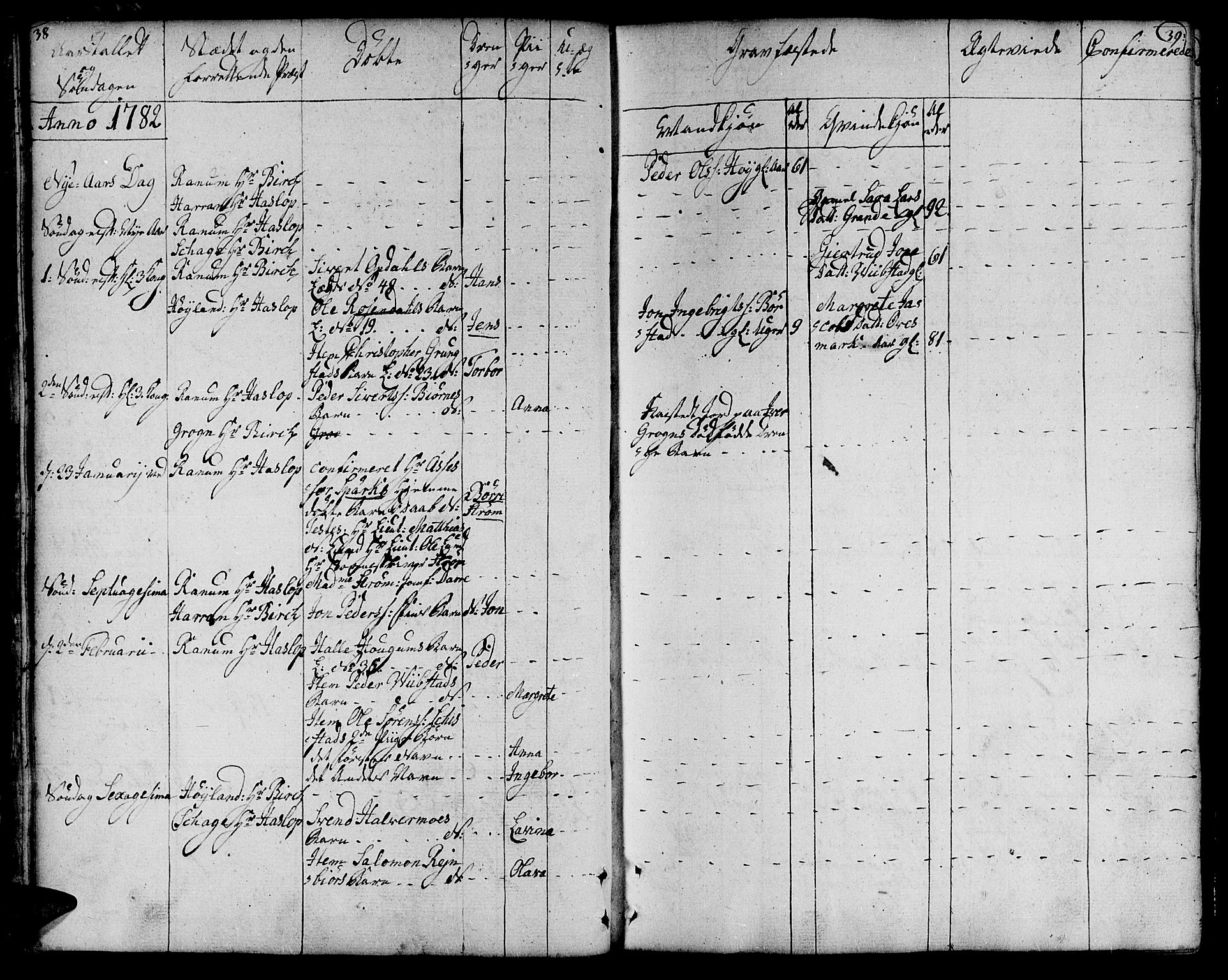 Ministerialprotokoller, klokkerbøker og fødselsregistre - Nord-Trøndelag, SAT/A-1458/764/L0544: Parish register (official) no. 764A04, 1780-1798, p. 38-39