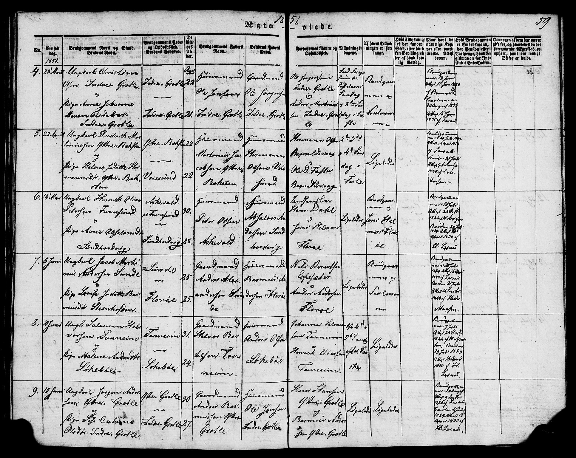 Kinn sokneprestembete, AV/SAB-A-80801/H/Haa/Haaa/L0009: Parish register (official) no. A 9, 1841-1852, p. 59