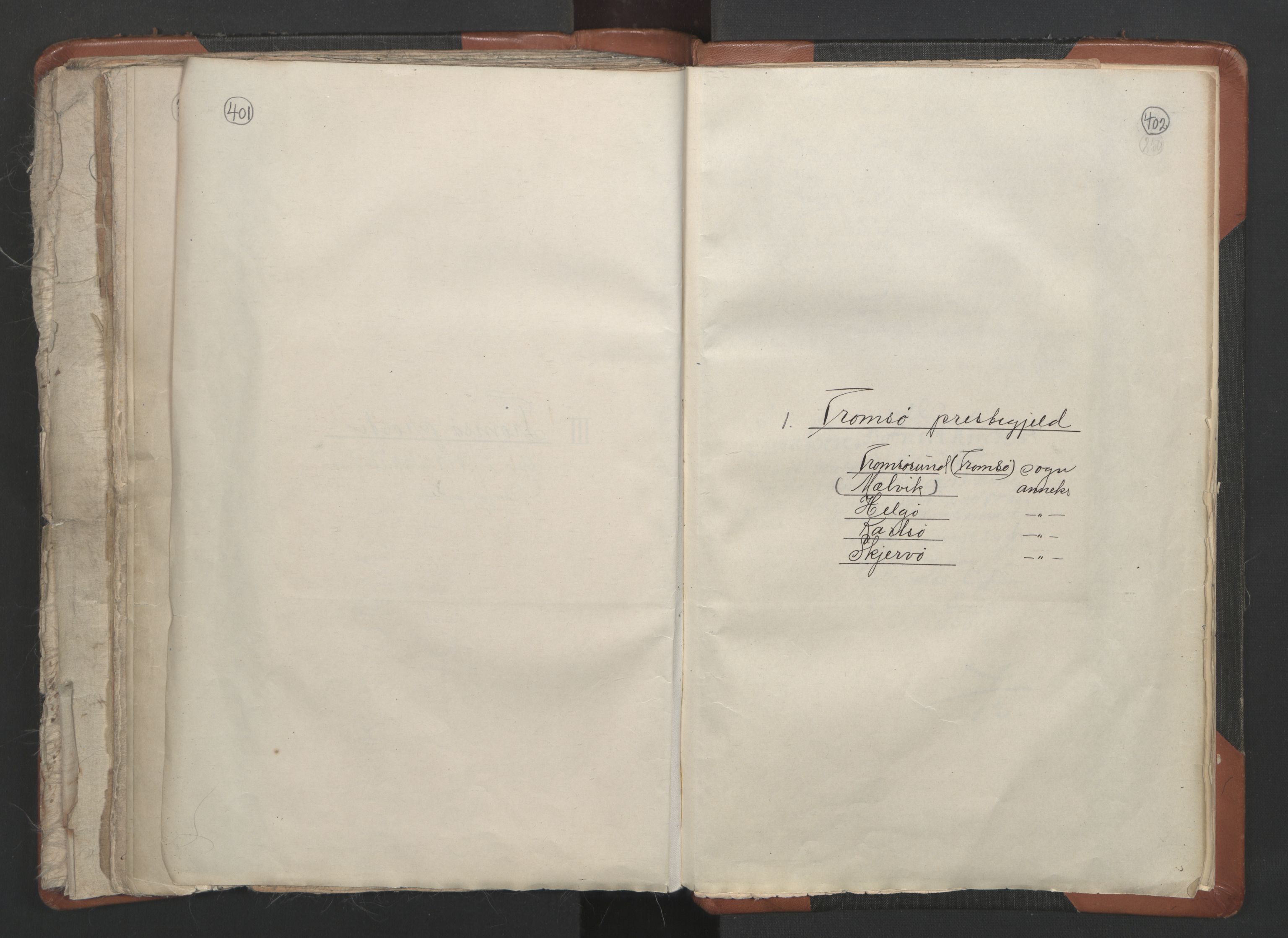 RA, Vicar's Census 1664-1666, no. 36: Lofoten and Vesterålen deanery, Senja deanery and Troms deanery, 1664-1666, p. 401-402