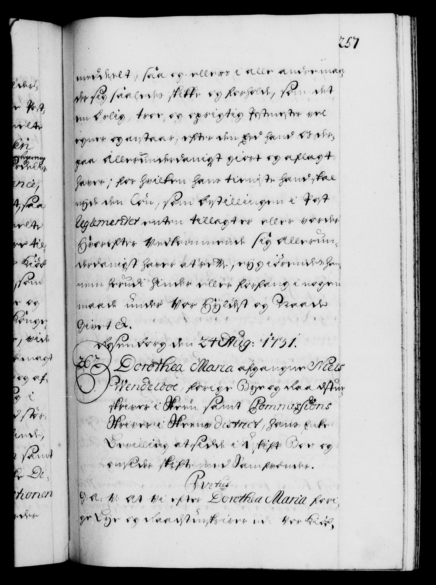 Danske Kanselli 1572-1799, AV/RA-EA-3023/F/Fc/Fca/Fcaa/L0027: Norske registre, 1730-1732, p. 257a