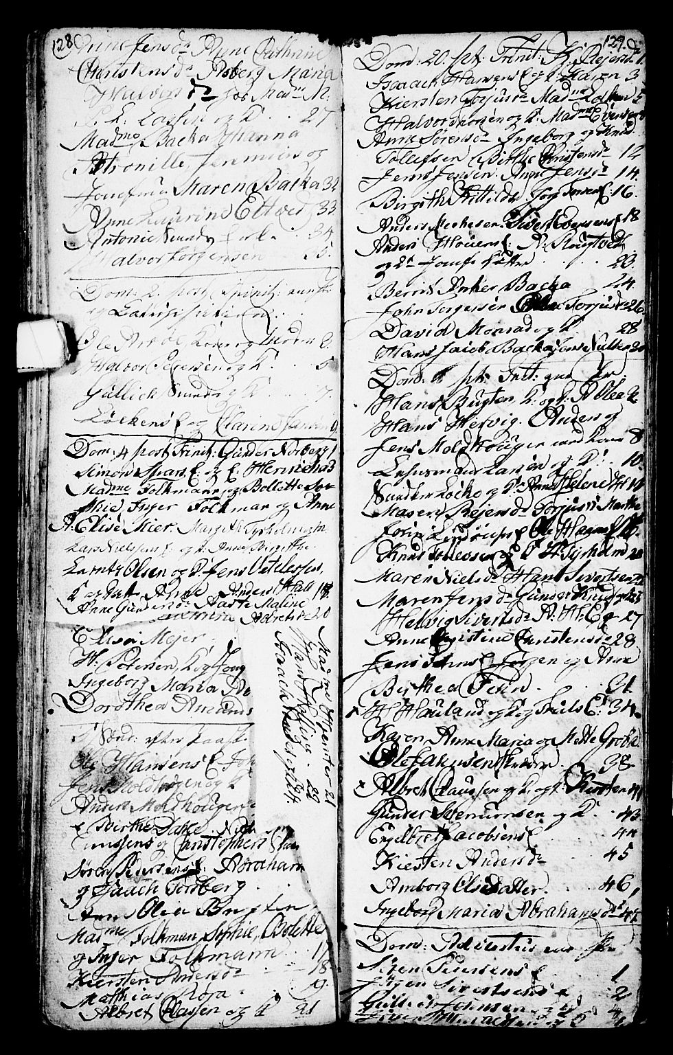 Porsgrunn kirkebøker , SAKO/A-104/G/Ga/L0001: Parish register (copy) no. I 1, 1766-1790, p. 128-129