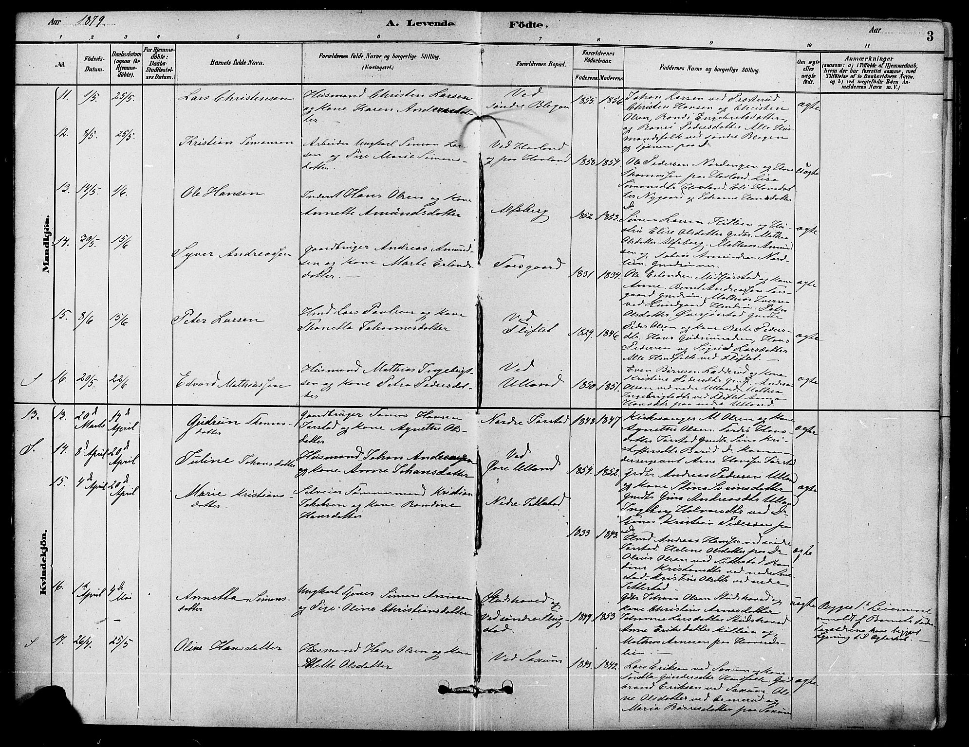 Fåberg prestekontor, SAH/PREST-086/H/Ha/Haa/L0008: Parish register (official) no. 8, 1879-1898, p. 3