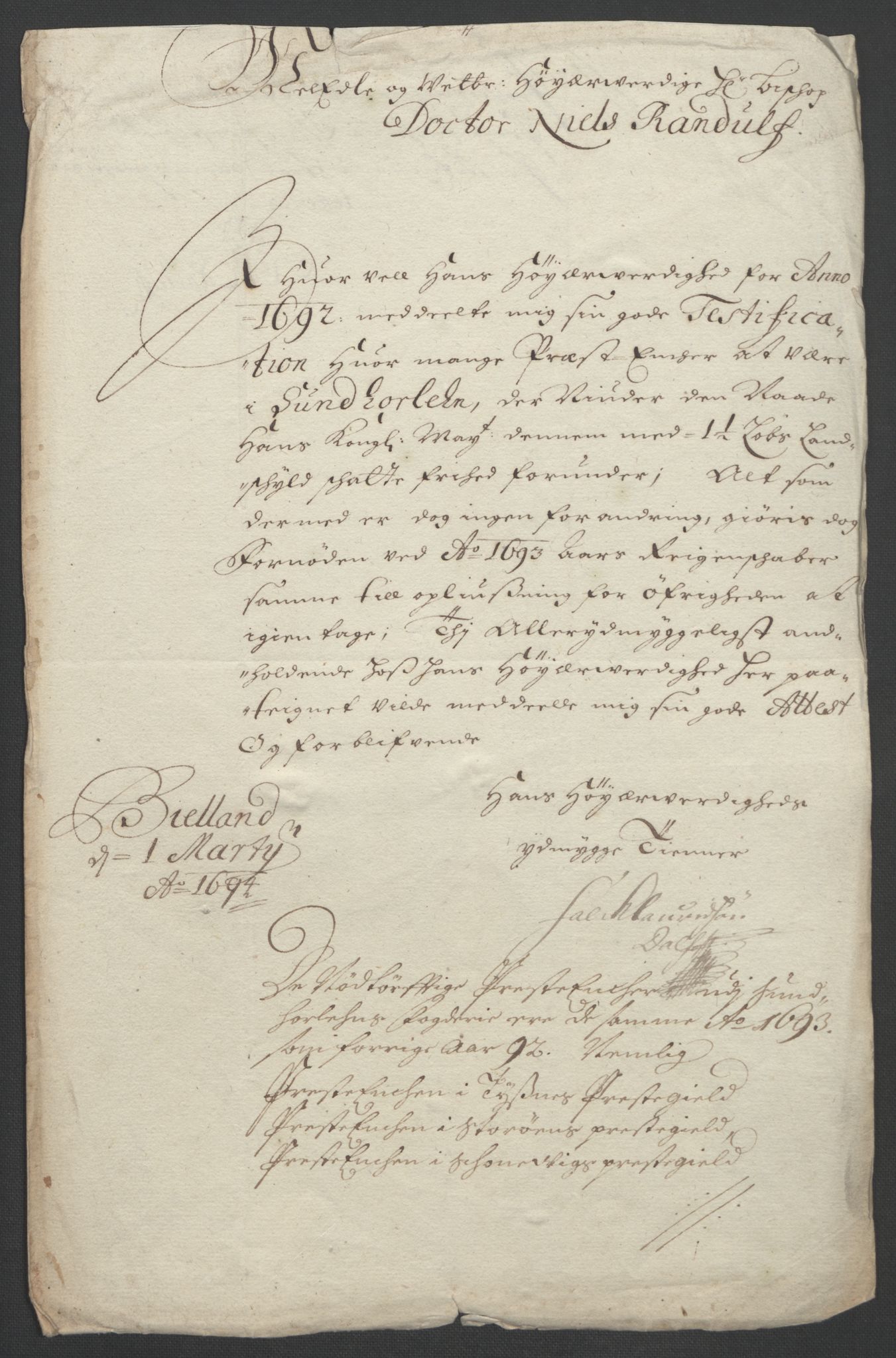 Rentekammeret inntil 1814, Reviderte regnskaper, Fogderegnskap, AV/RA-EA-4092/R48/L2974: Fogderegnskap Sunnhordland og Hardanger, 1693, p. 129