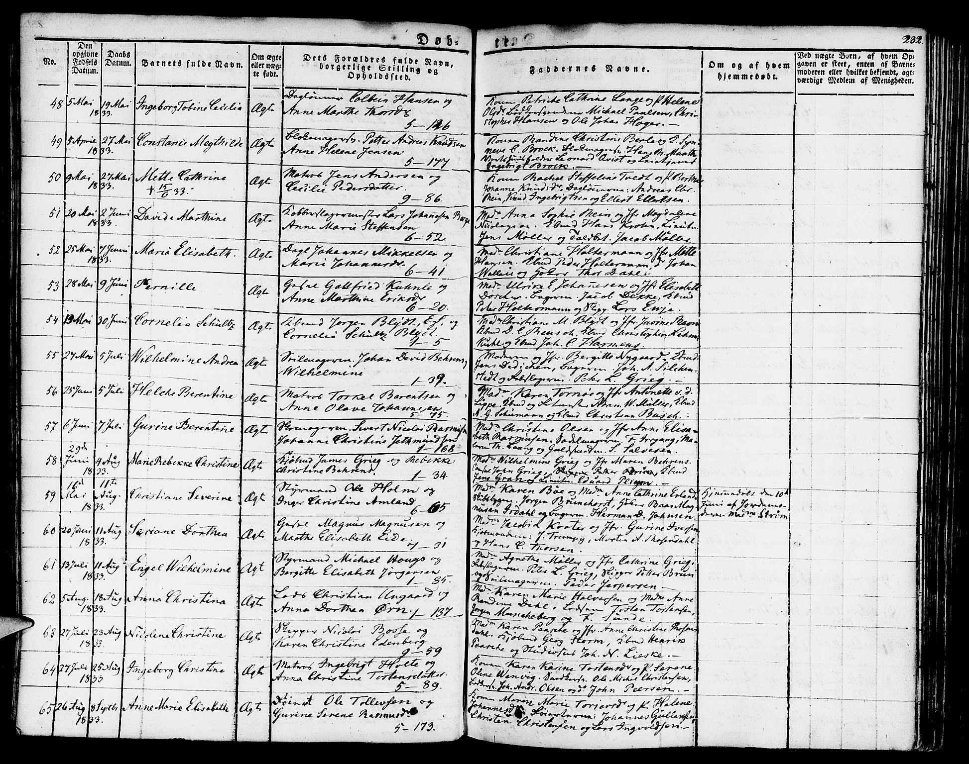 Nykirken Sokneprestembete, AV/SAB-A-77101/H/Haa/L0012: Parish register (official) no. A 12, 1821-1844, p. 232