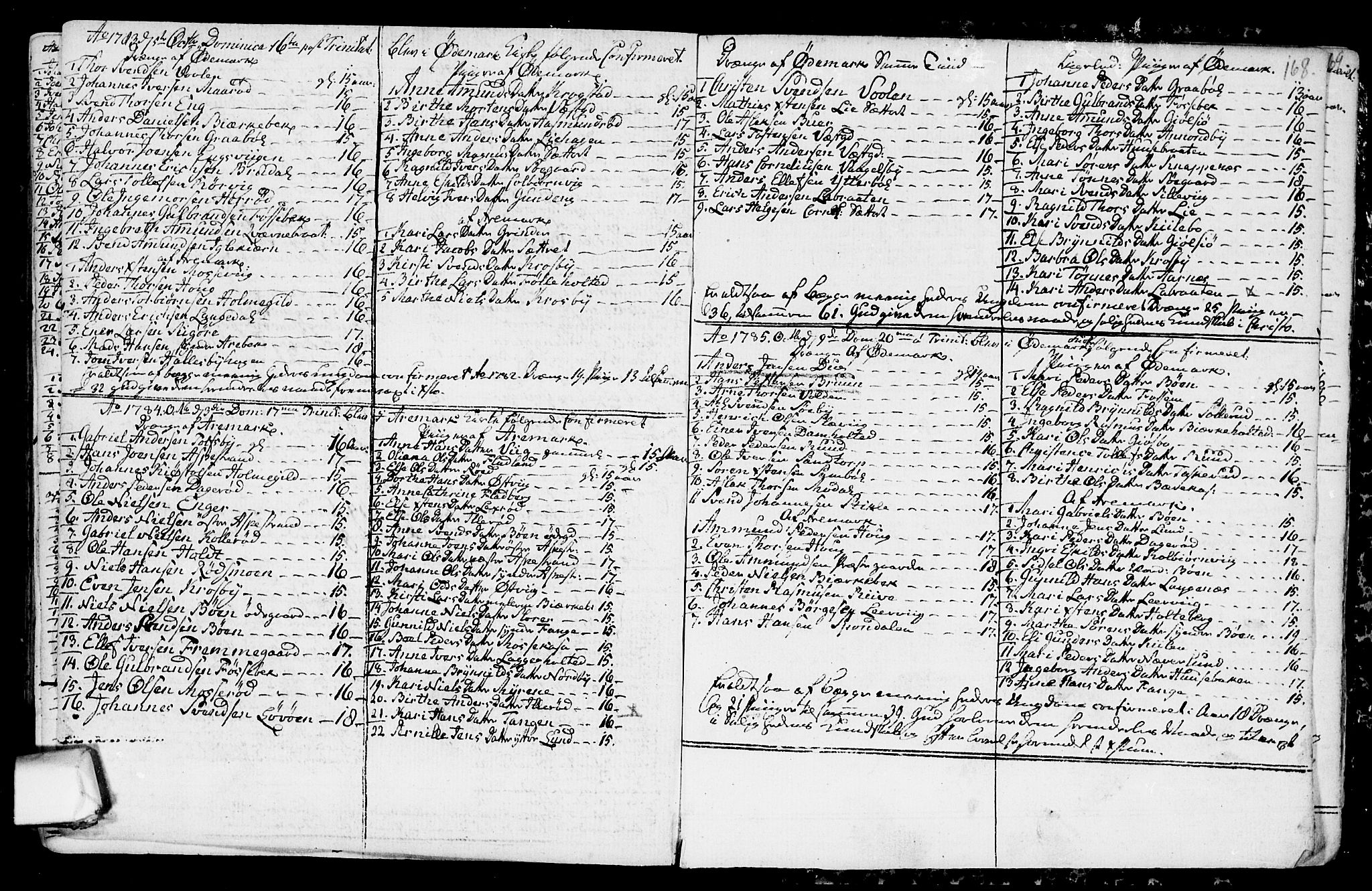 Aremark prestekontor Kirkebøker, AV/SAO-A-10899/F/Fa/L0003: Parish register (official) no. I 3, 1745-1795, p. 168