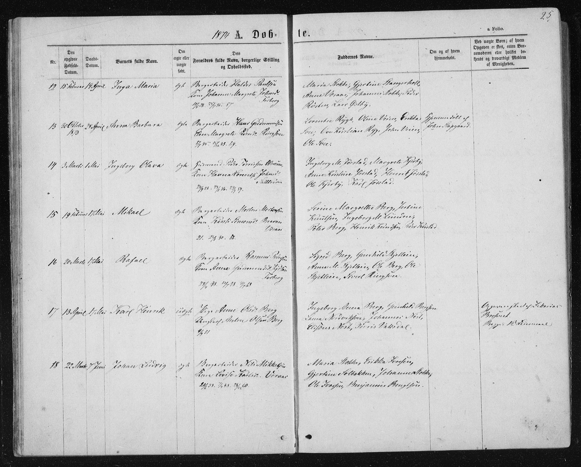Ministerialprotokoller, klokkerbøker og fødselsregistre - Nord-Trøndelag, SAT/A-1458/722/L0219: Parish register (official) no. 722A06, 1868-1880, p. 25