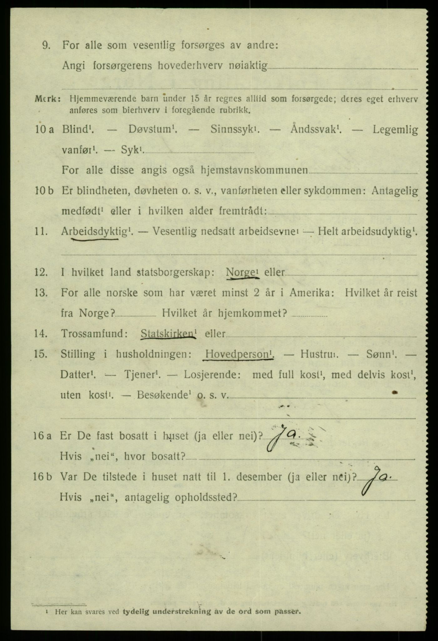 SAB, 1920 census for Kinsarvik, 1920, p. 2385