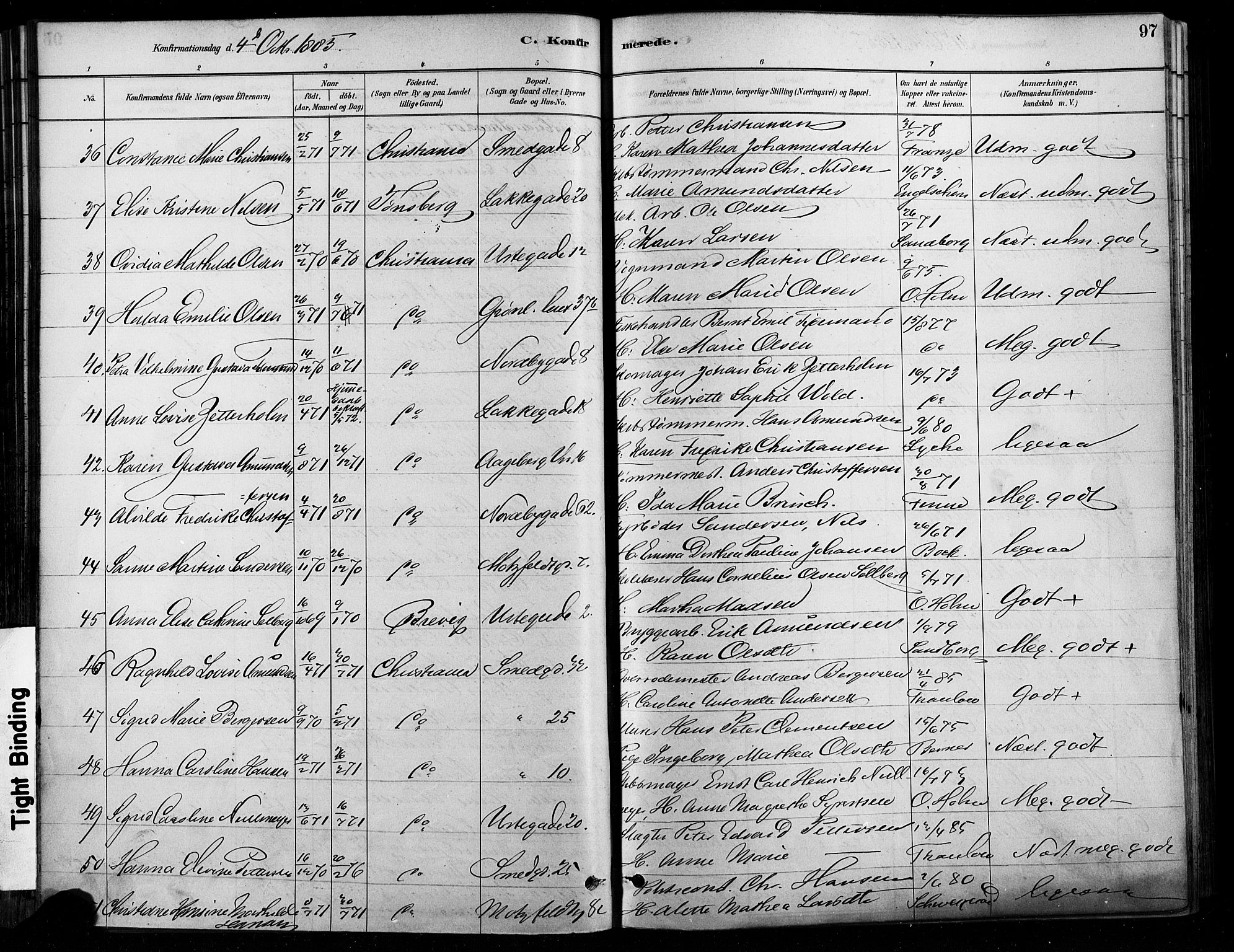 Grønland prestekontor Kirkebøker, AV/SAO-A-10848/F/Fa/L0008: Parish register (official) no. 8, 1881-1893, p. 97