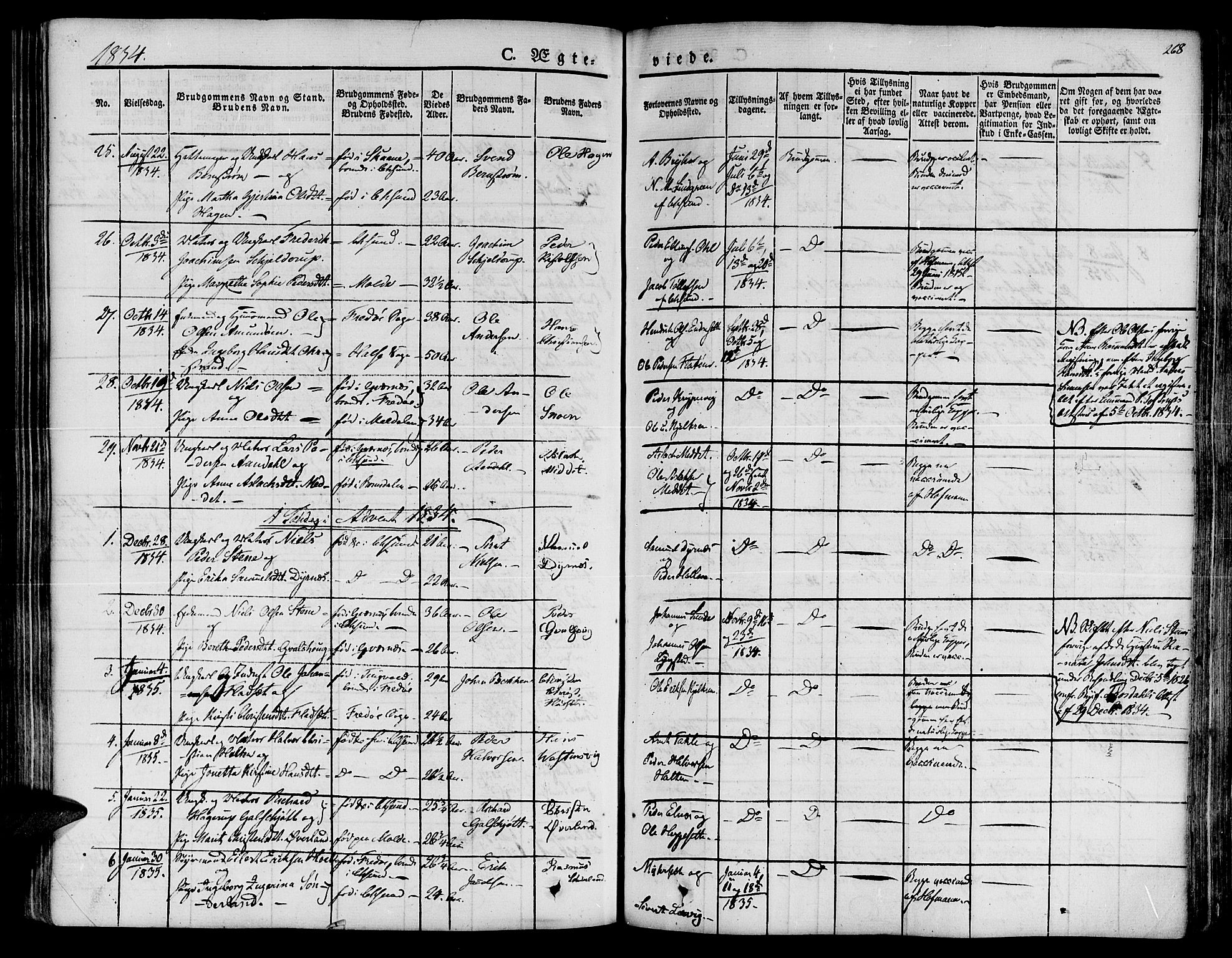 Ministerialprotokoller, klokkerbøker og fødselsregistre - Møre og Romsdal, SAT/A-1454/572/L0843: Parish register (official) no. 572A06, 1832-1842, p. 268