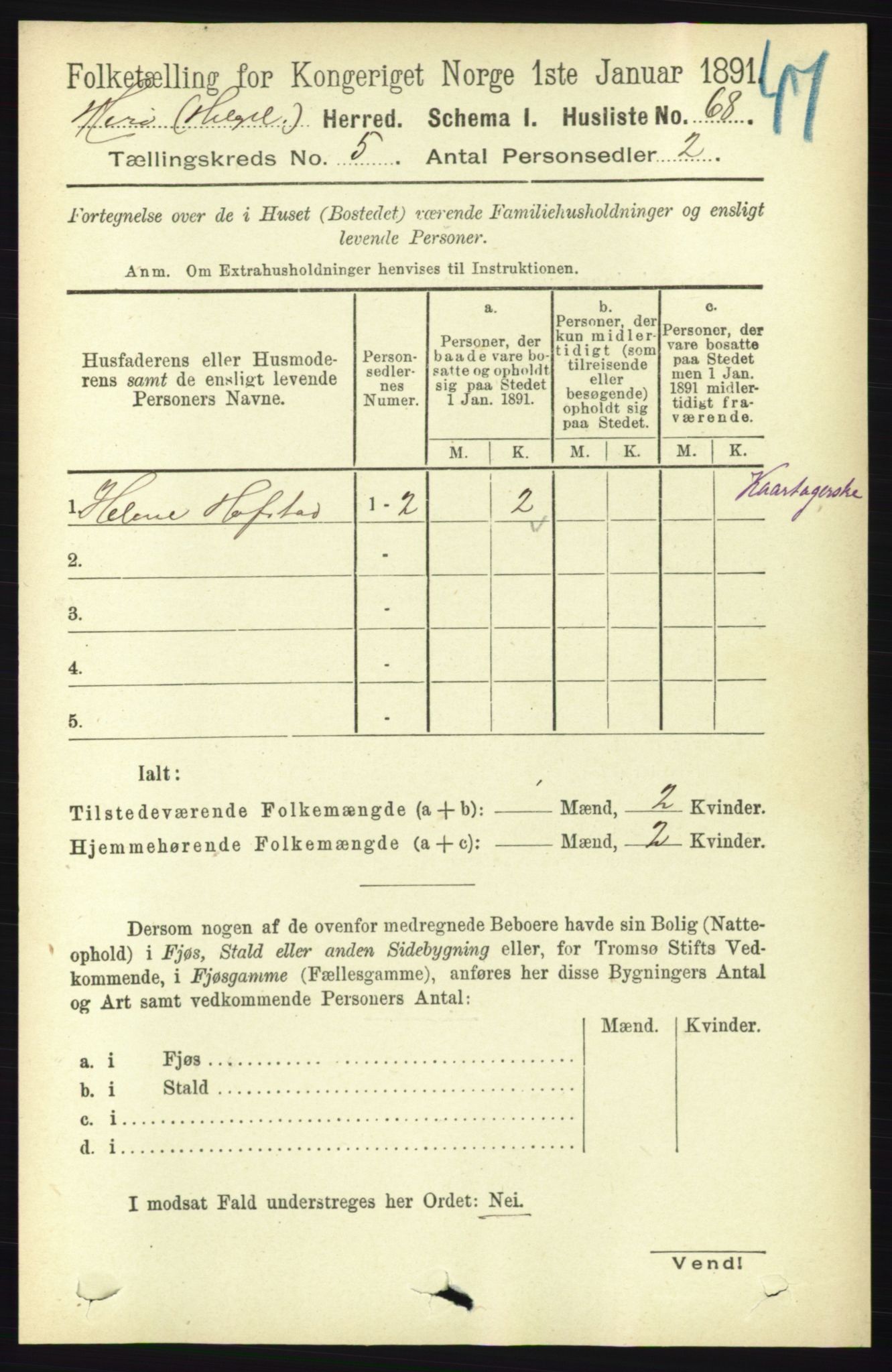 RA, 1891 census for 1818 Herøy, 1891, p. 1395