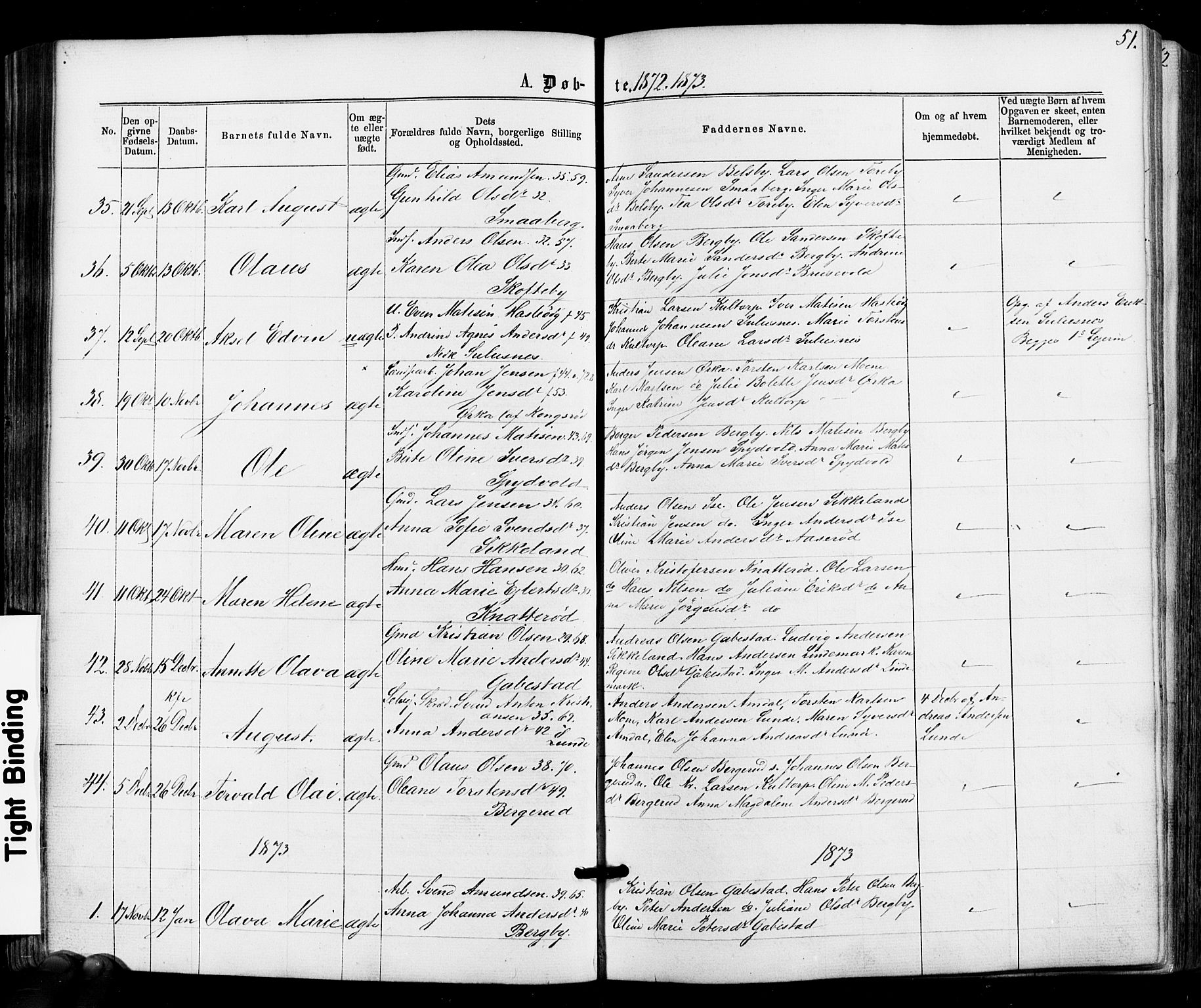 Varteig prestekontor Kirkebøker, SAO/A-10447a/F/Fa/L0001: Parish register (official) no. 1, 1861-1877, p. 51