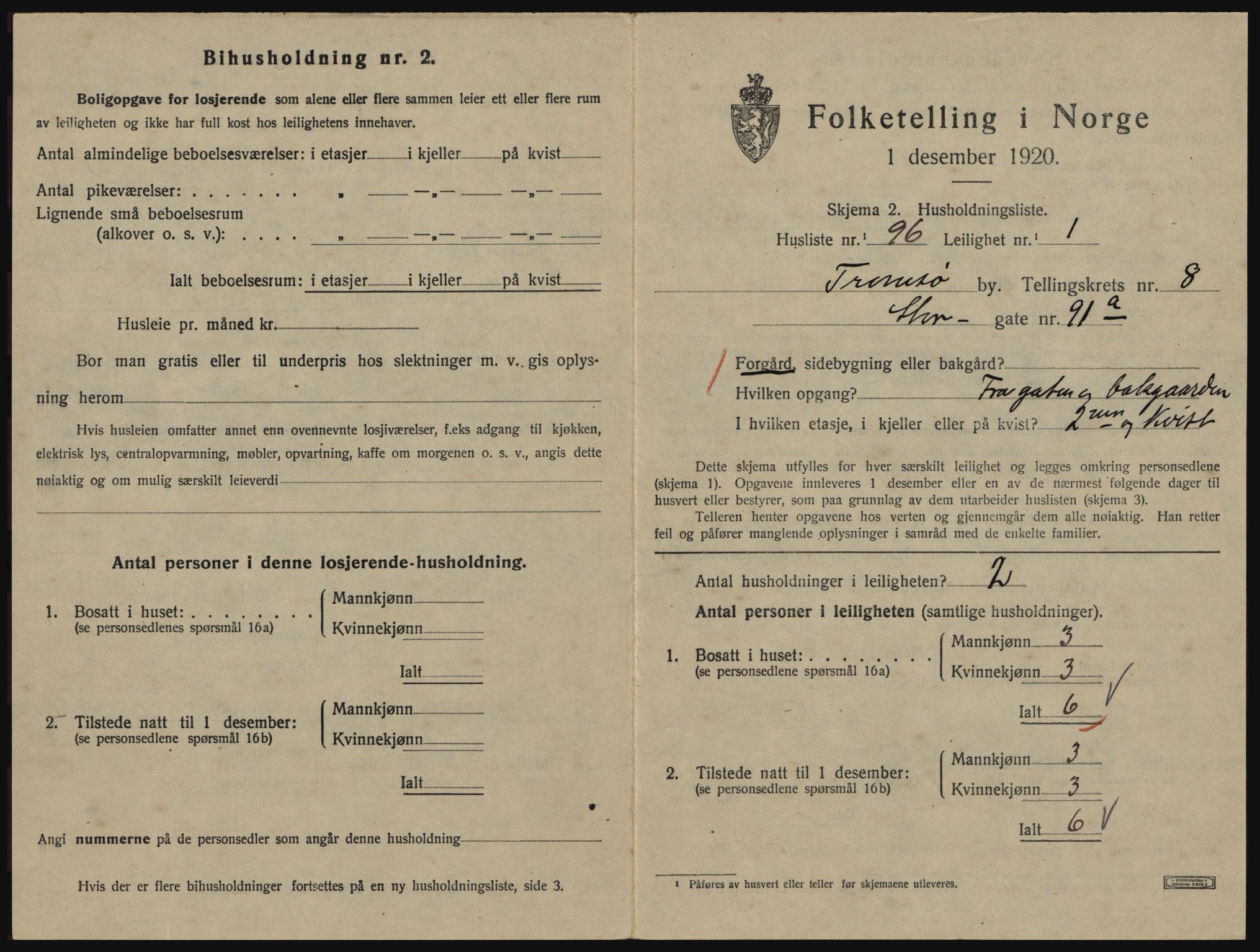 SATØ, 1920 census for Tromsø, 1920, p. 4719