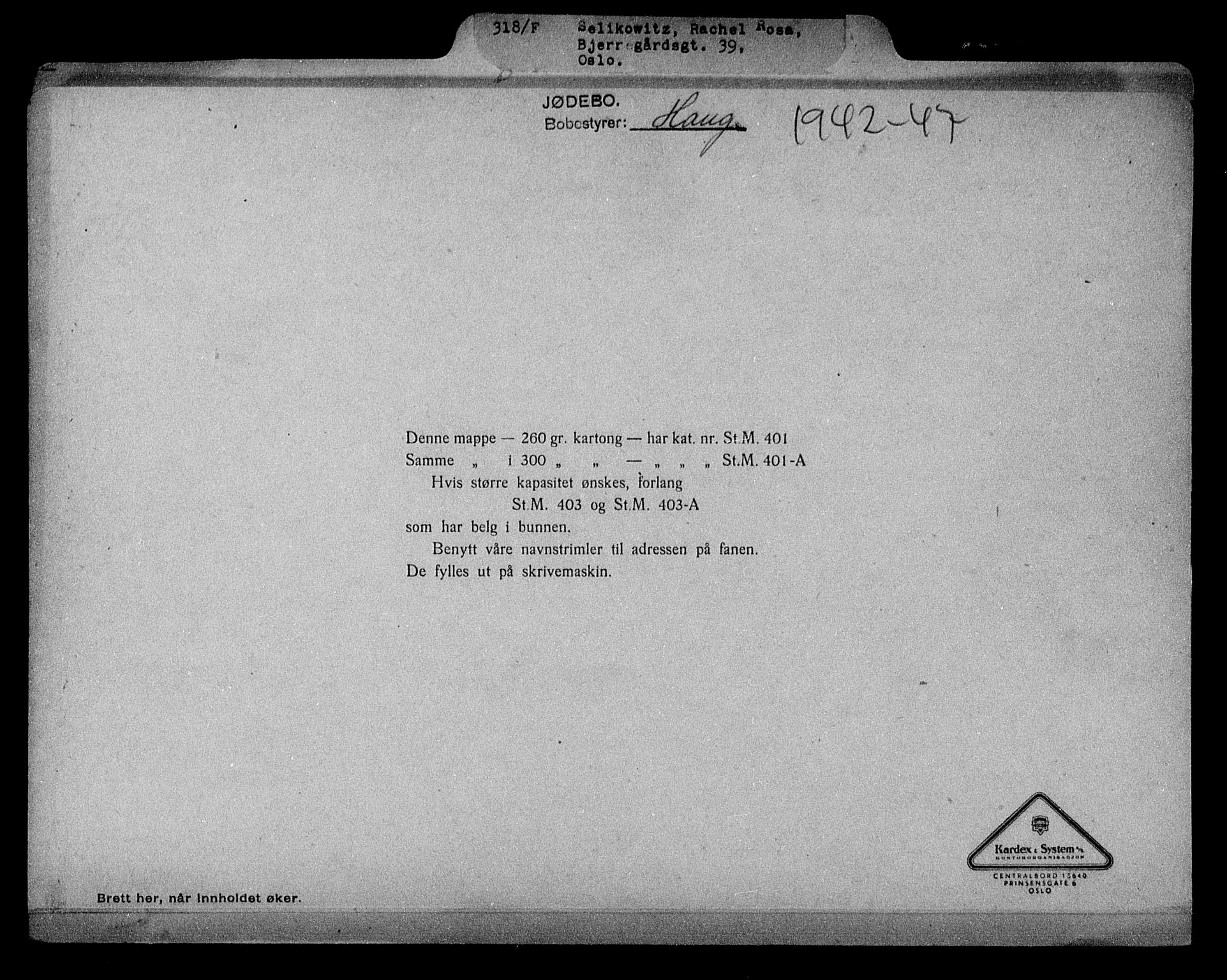 Justisdepartementet, Tilbakeføringskontoret for inndratte formuer, RA/S-1564/H/Hc/Hcc/L0981: --, 1945-1947, p. 149